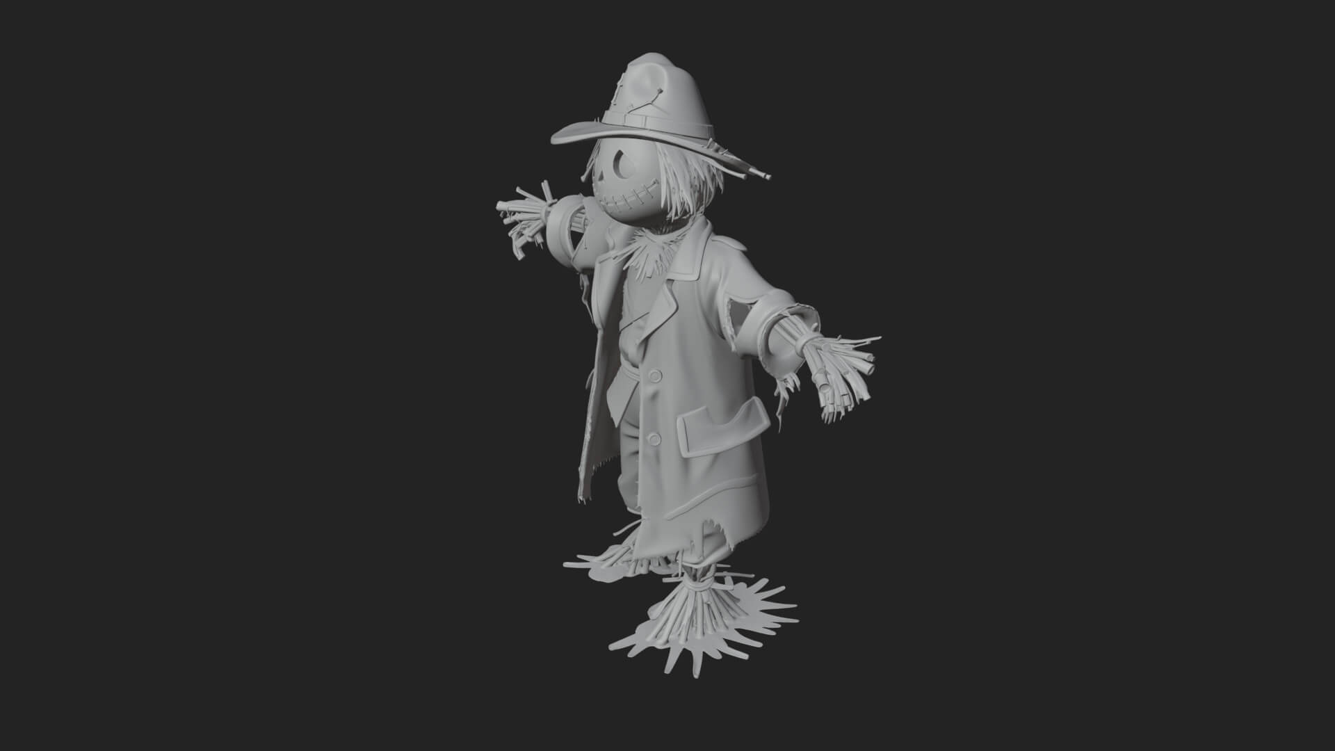 Pumpkin Scarecrow Statue Design 16 3D Print Model 3D Model