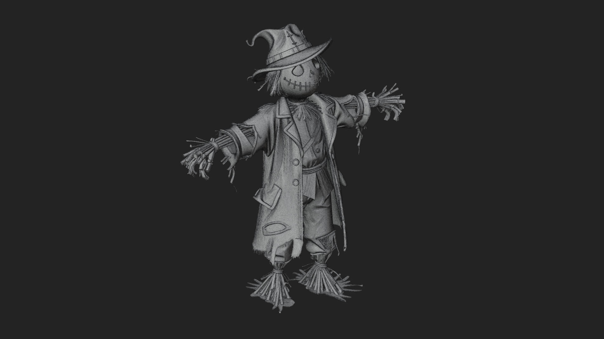 Pumpkin Scarecrow Statue Design 16 3D Print Model 3D Model
