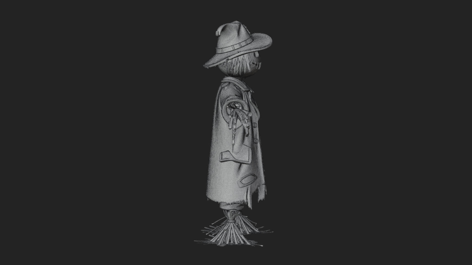 Pumpkin Scarecrow Statue Design 16 3D Print Model 3D Model