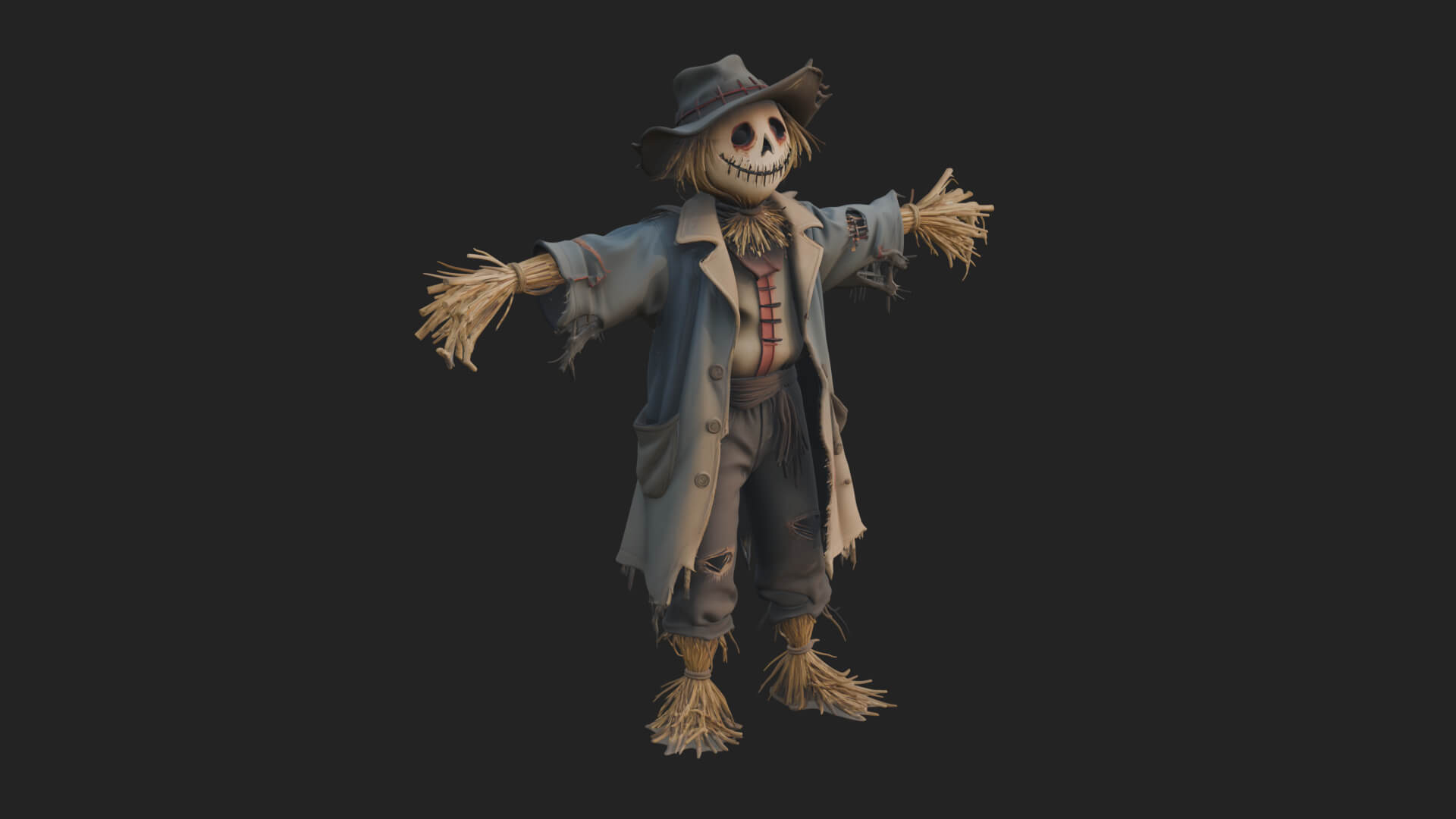 Pumpkin Scarecrow Statue Design 17 3D Print Model 3D Model