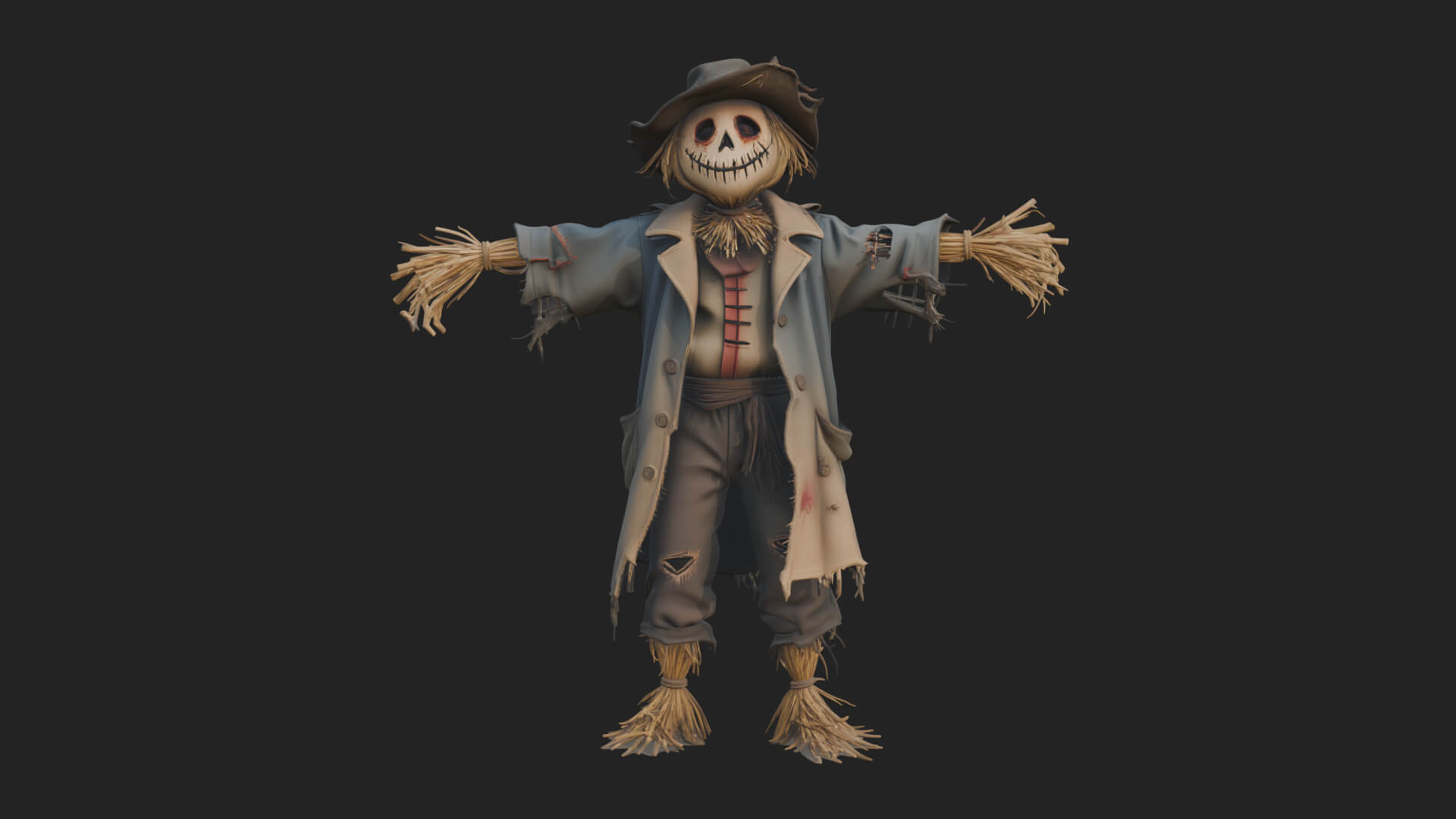 Pumpkin Scarecrow Statue Design 17 3D Print Model 3D Model
