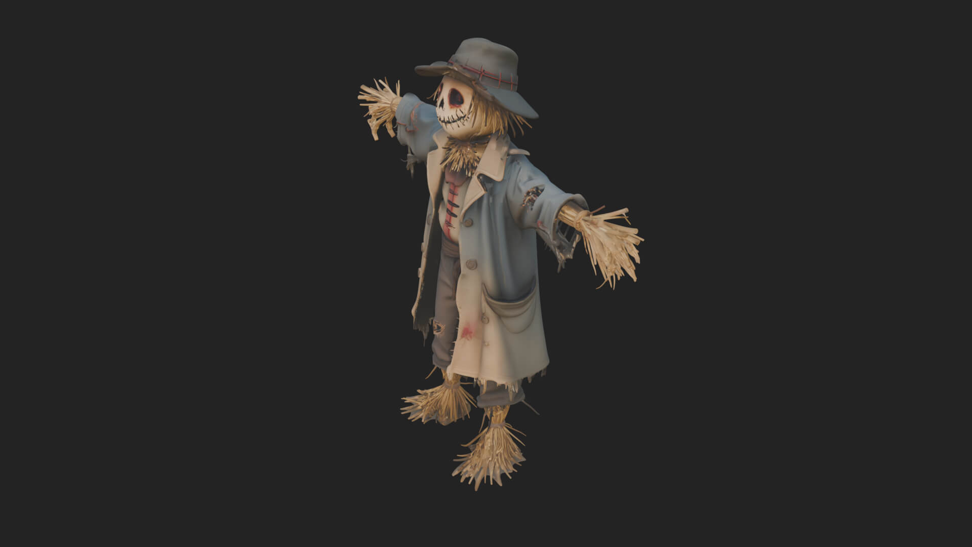 Pumpkin Scarecrow Statue Design 17 3D Print Model 3D Model
