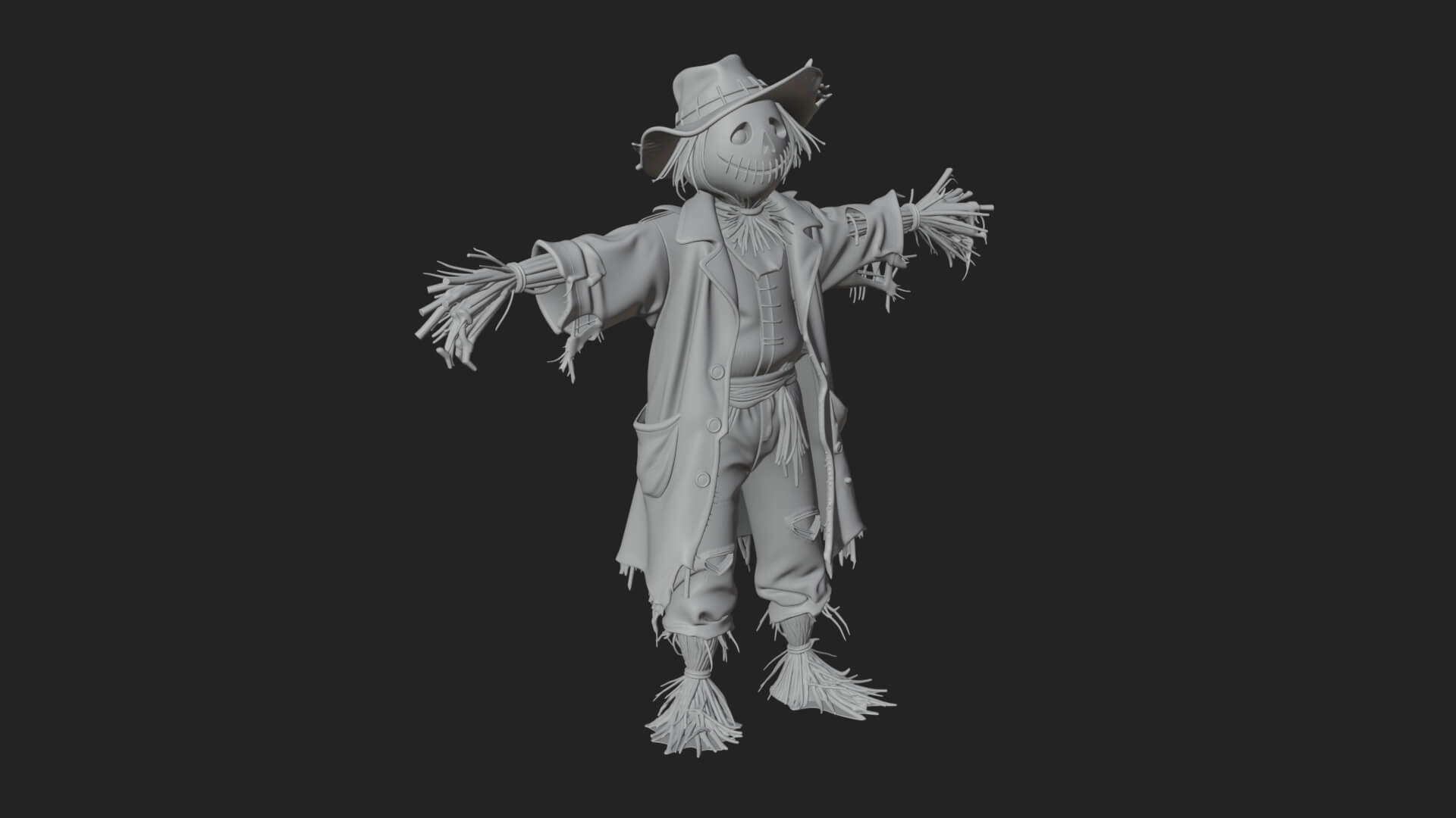 Pumpkin Scarecrow Statue Design 17 3D Print Model 3D Model
