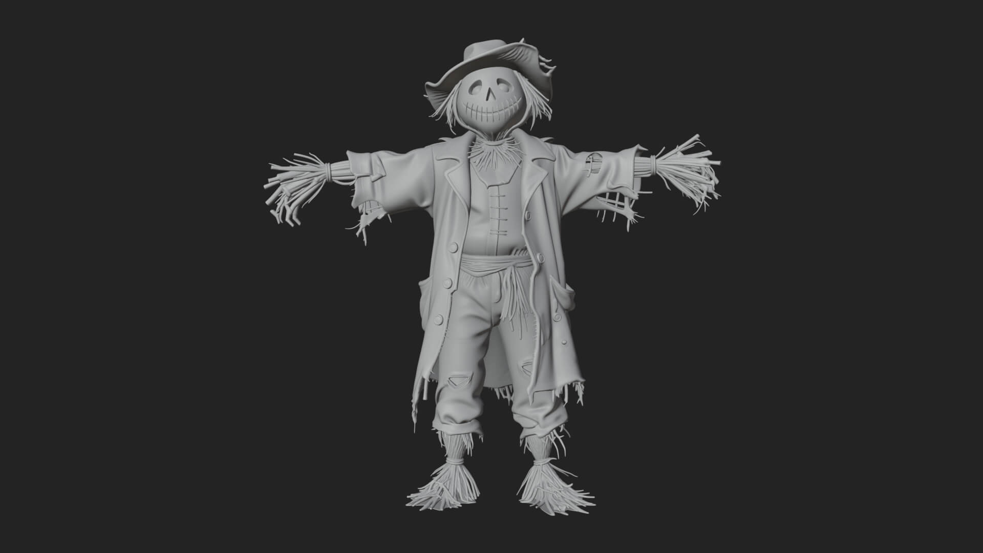 Pumpkin Scarecrow Statue Design 17 3D Print Model 3D Model