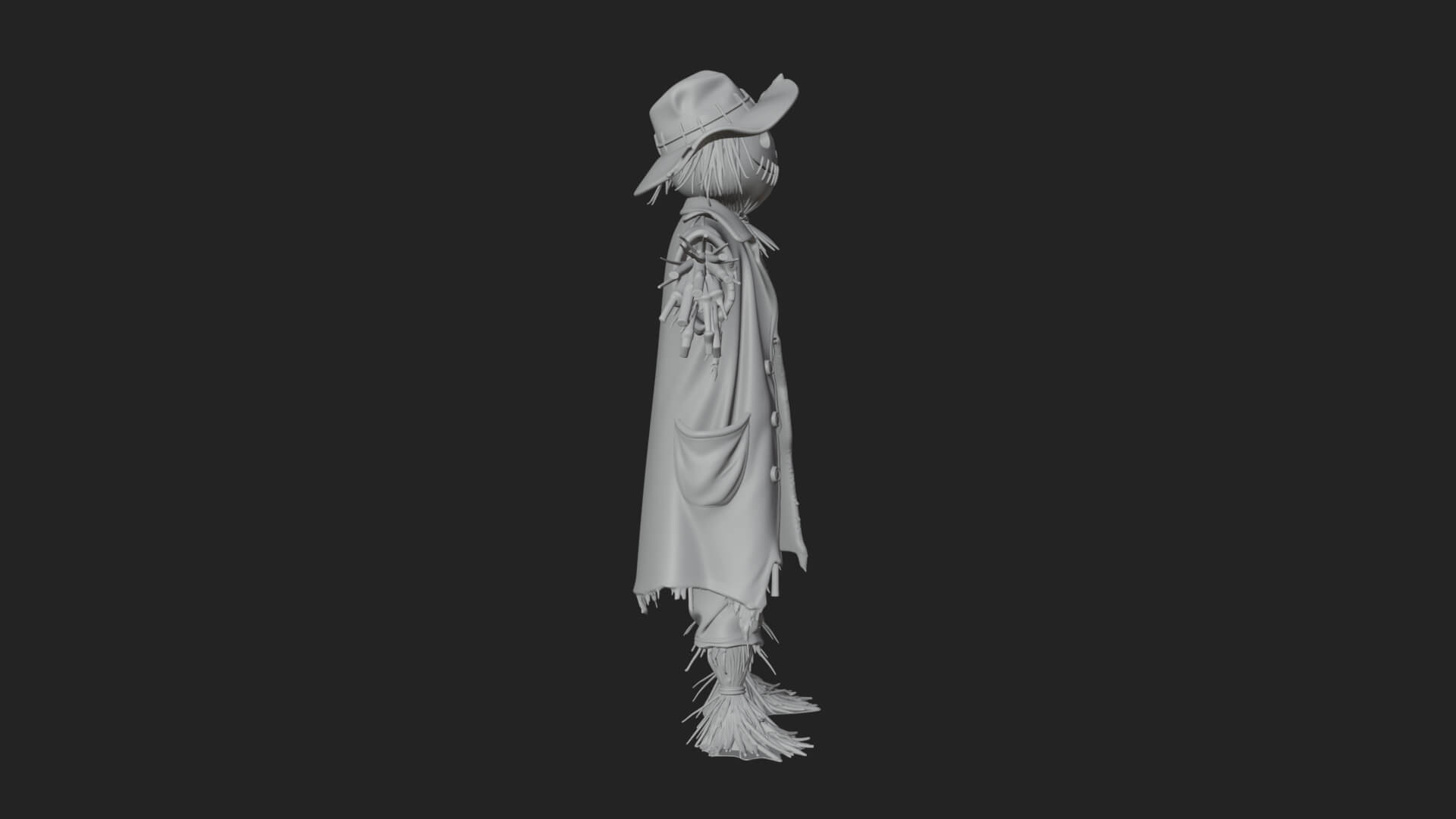 Pumpkin Scarecrow Statue Design 17 3D Print Model 3D Model
