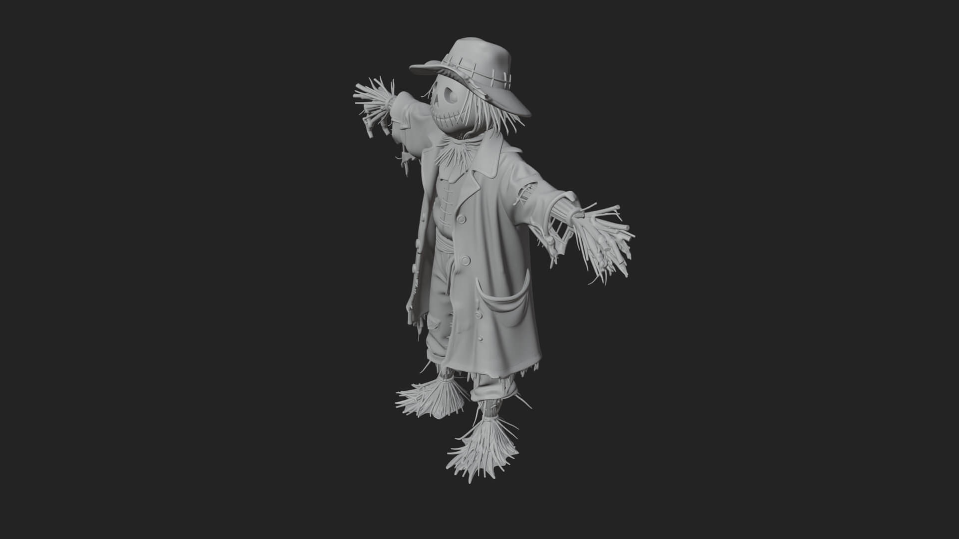 Pumpkin Scarecrow Statue Design 17 3D Print Model 3D Model
