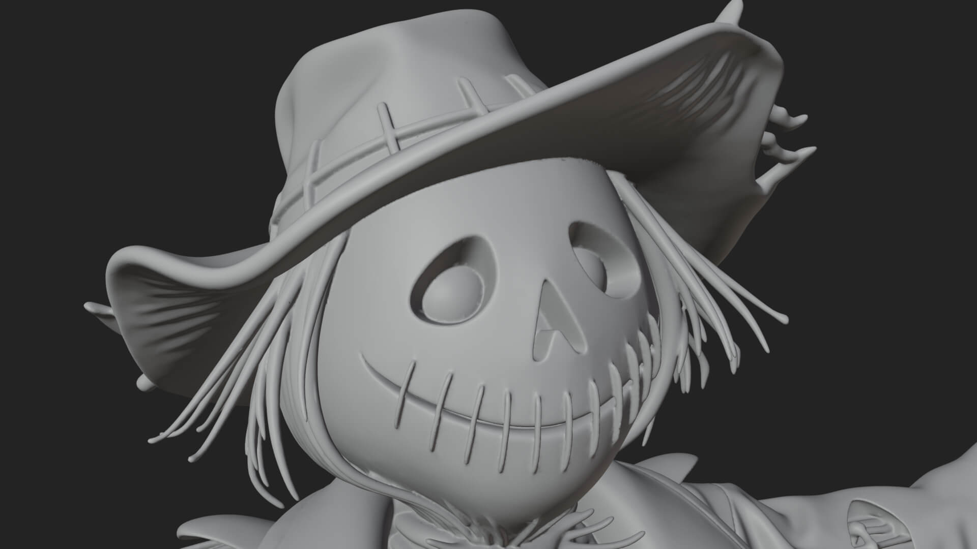 Pumpkin Scarecrow Statue Design 17 3D Print Model 3D Model