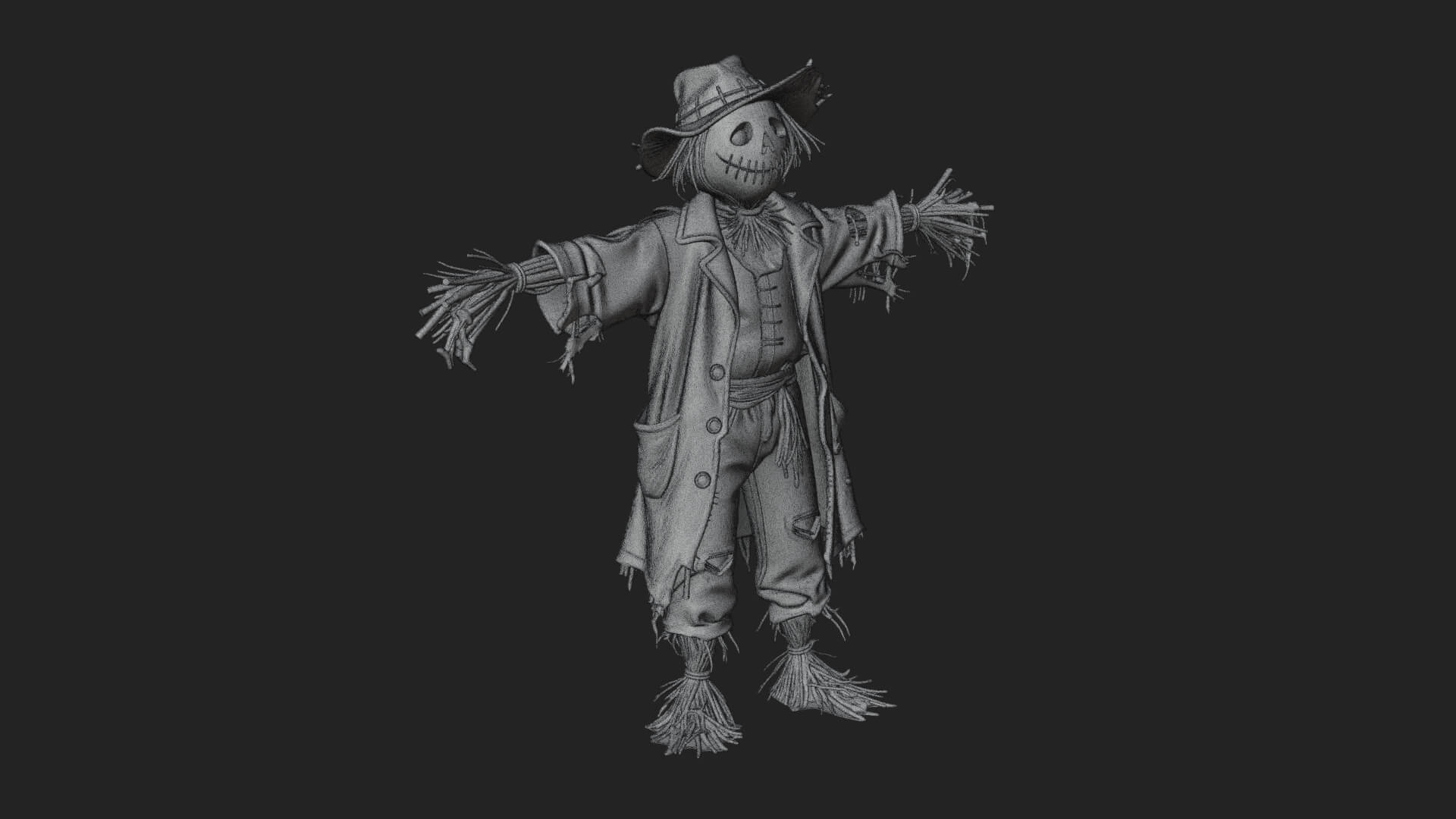 Pumpkin Scarecrow Statue Design 17 3D Print Model 3D Model