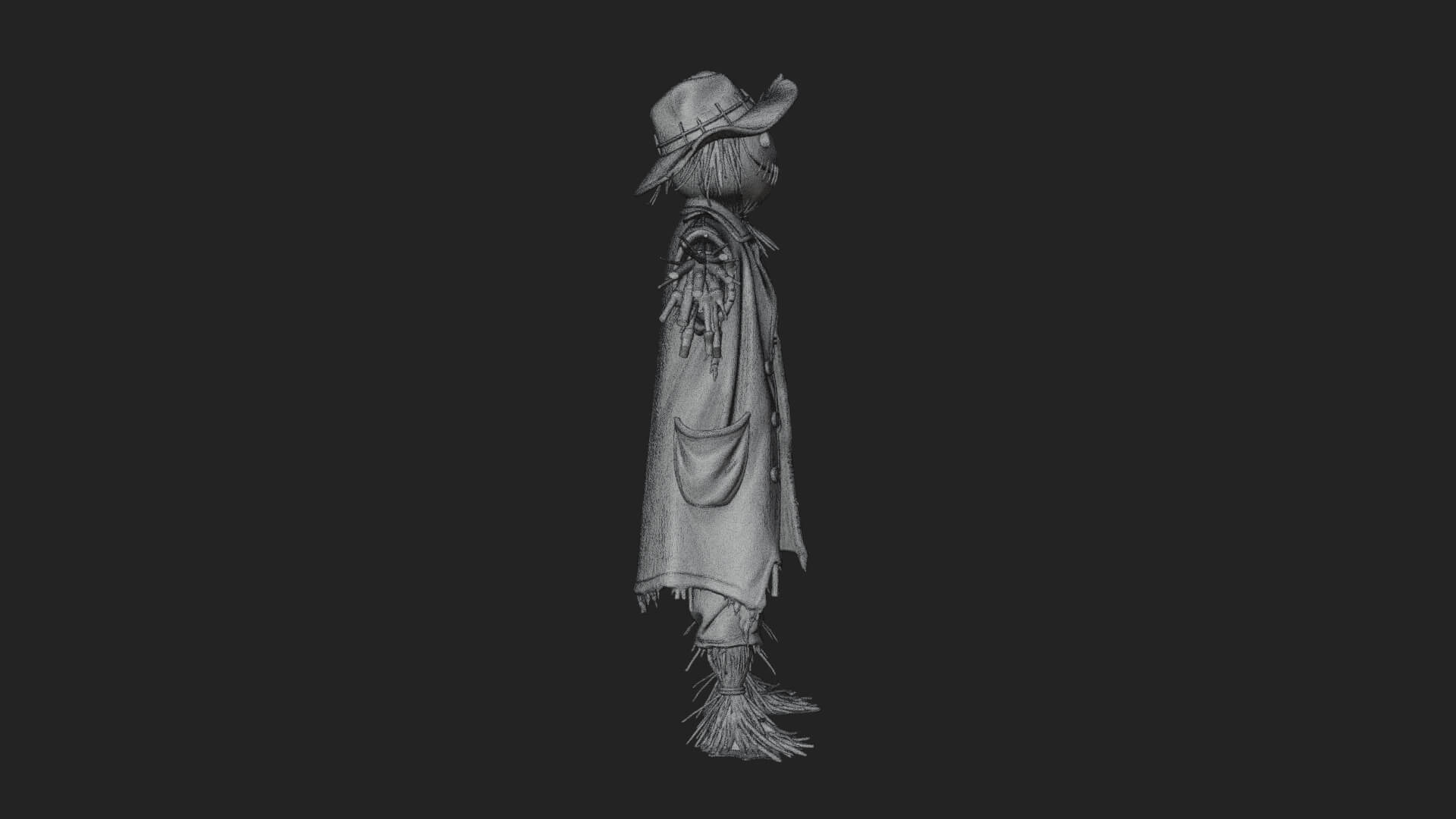 Pumpkin Scarecrow Statue Design 17 3D Print Model 3D Model