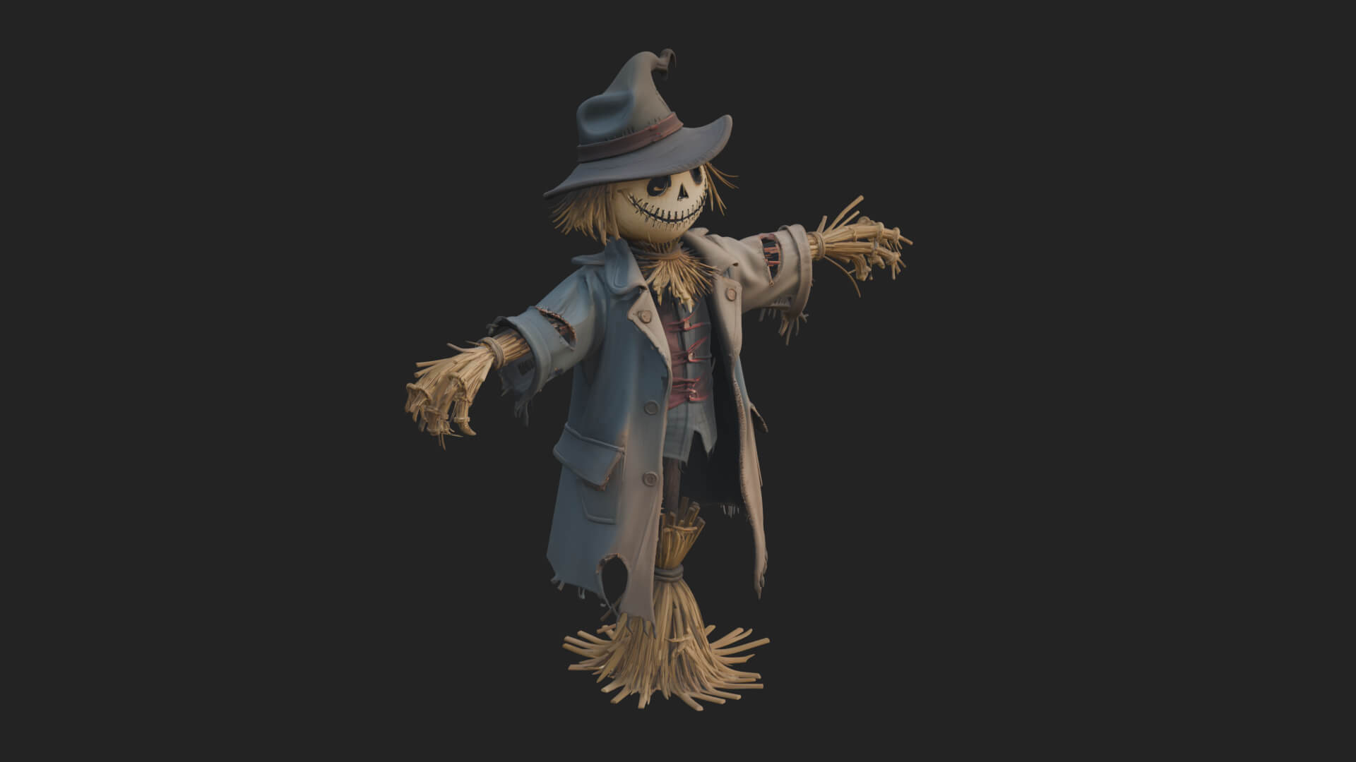 Pumpkin Scarecrow Statue Design 18 3D Print Model 3D Model