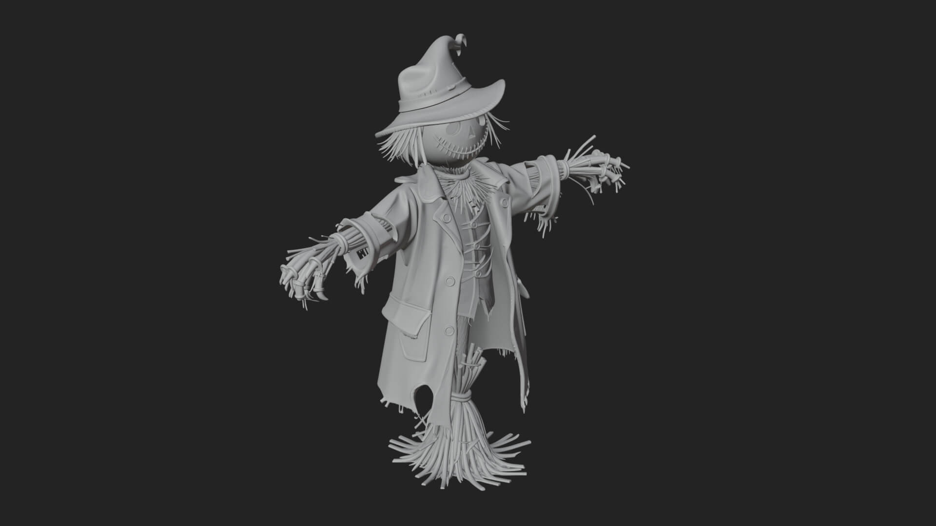 Pumpkin Scarecrow Statue Design 18 3D Print Model 3D Model