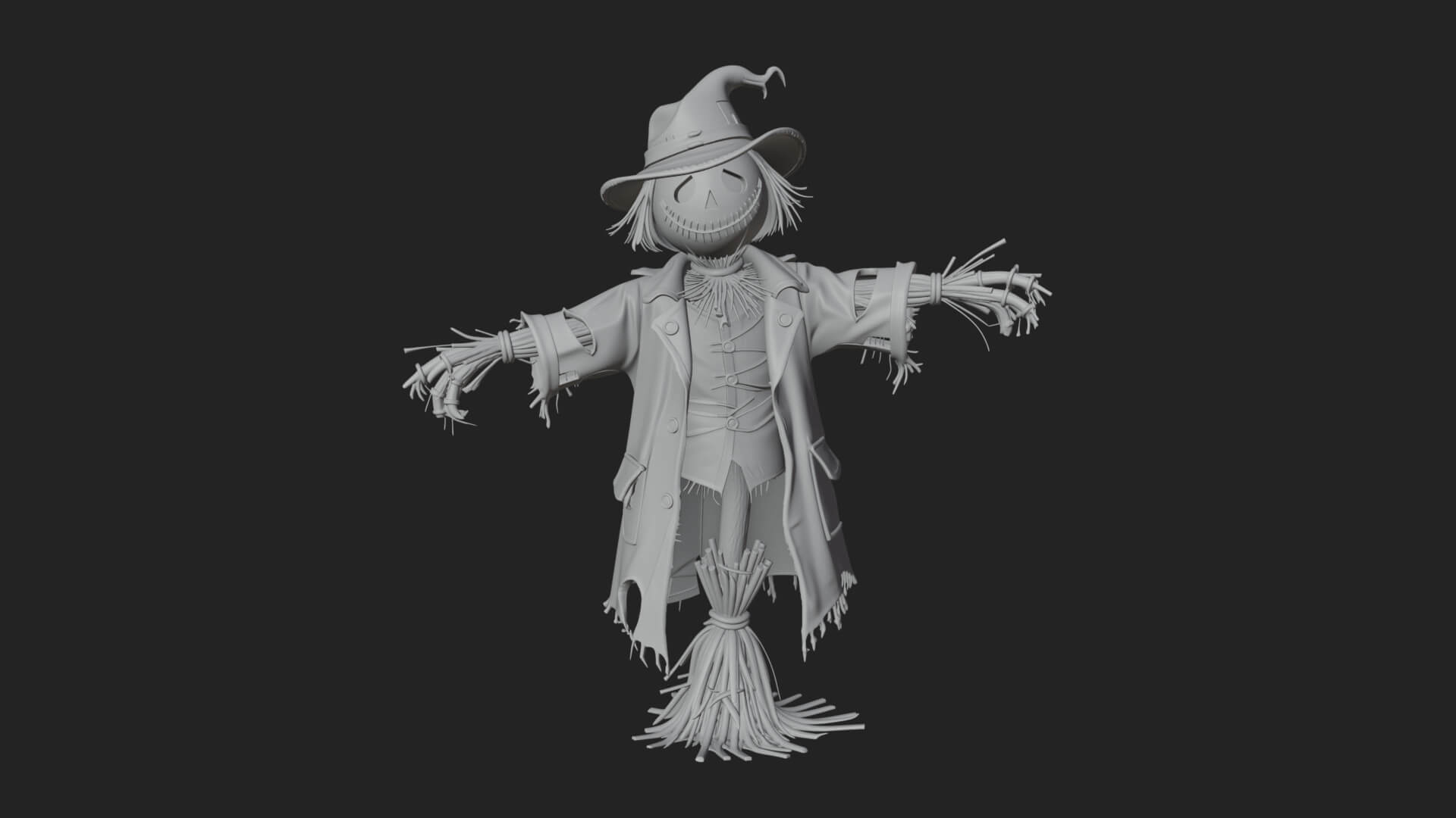 Pumpkin Scarecrow Statue Design 18 3D Print Model 3D Model