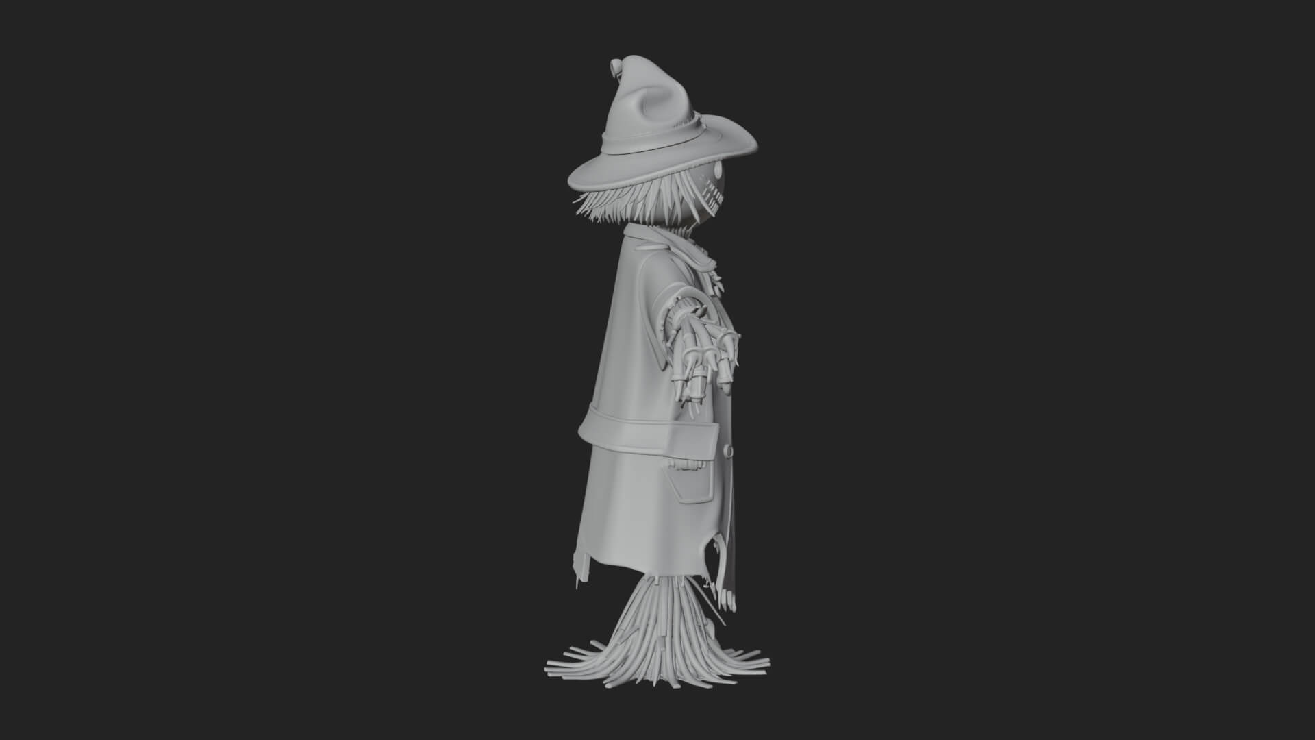 Pumpkin Scarecrow Statue Design 18 3D Print Model 3D Model