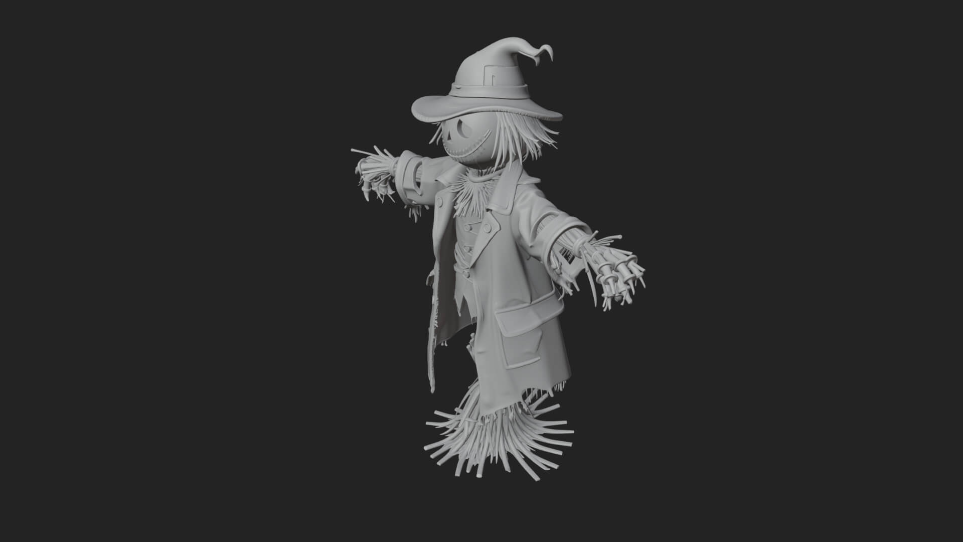 Pumpkin Scarecrow Statue Design 18 3D Print Model 3D Model