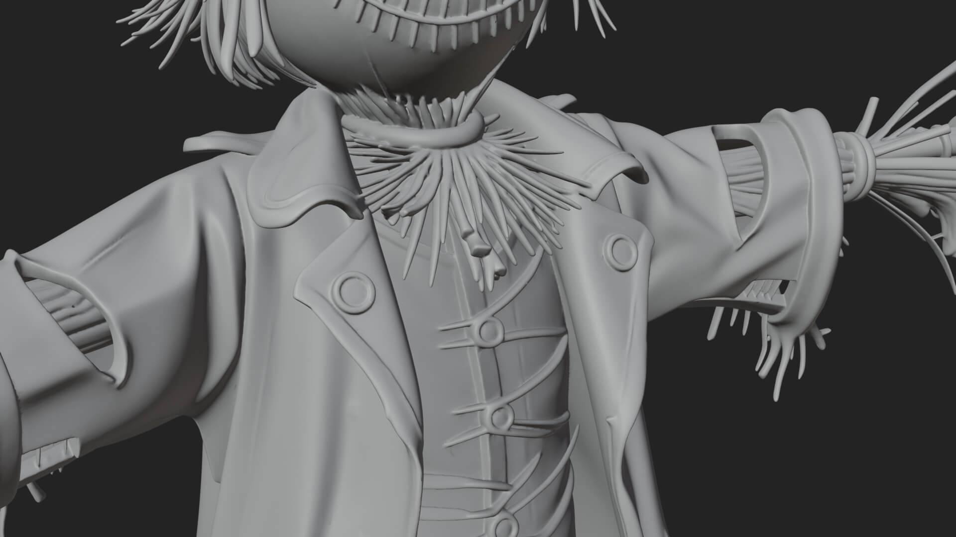 Pumpkin Scarecrow Statue Design 18 3D Print Model 3D Model