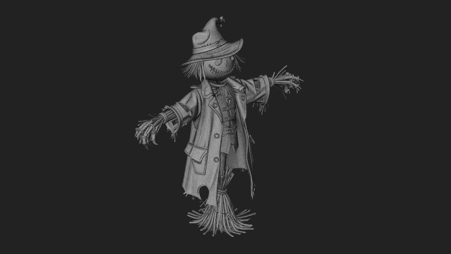 Pumpkin Scarecrow Statue Design 18 3D Print Model 3D Model