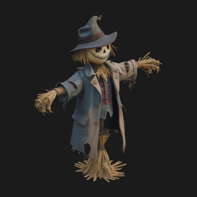 Pumpkin Scarecrow Statue Design 18 3D Print Model