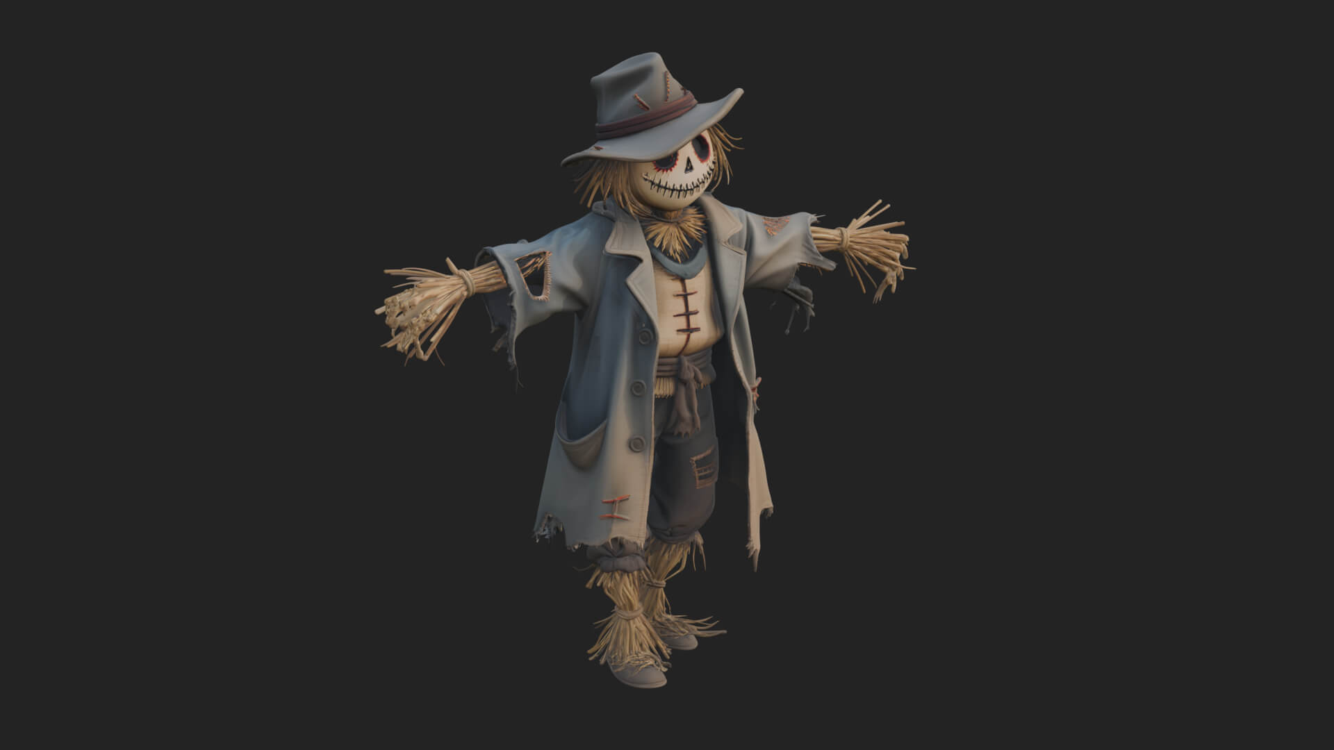 Pumpkin Scarecrow Statue Design 19 3D Print Model 3D Model