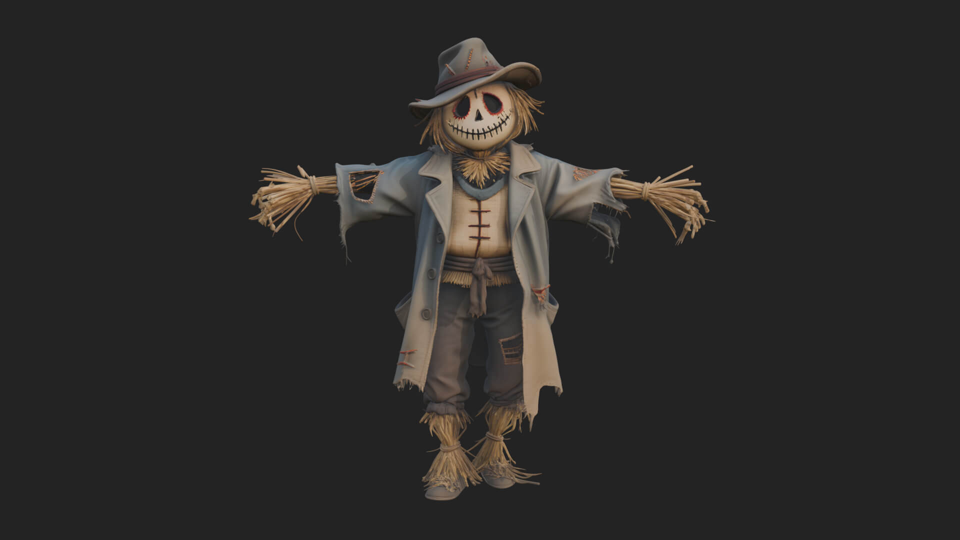 Pumpkin Scarecrow Statue Design 19 3D Print Model 3D Model
