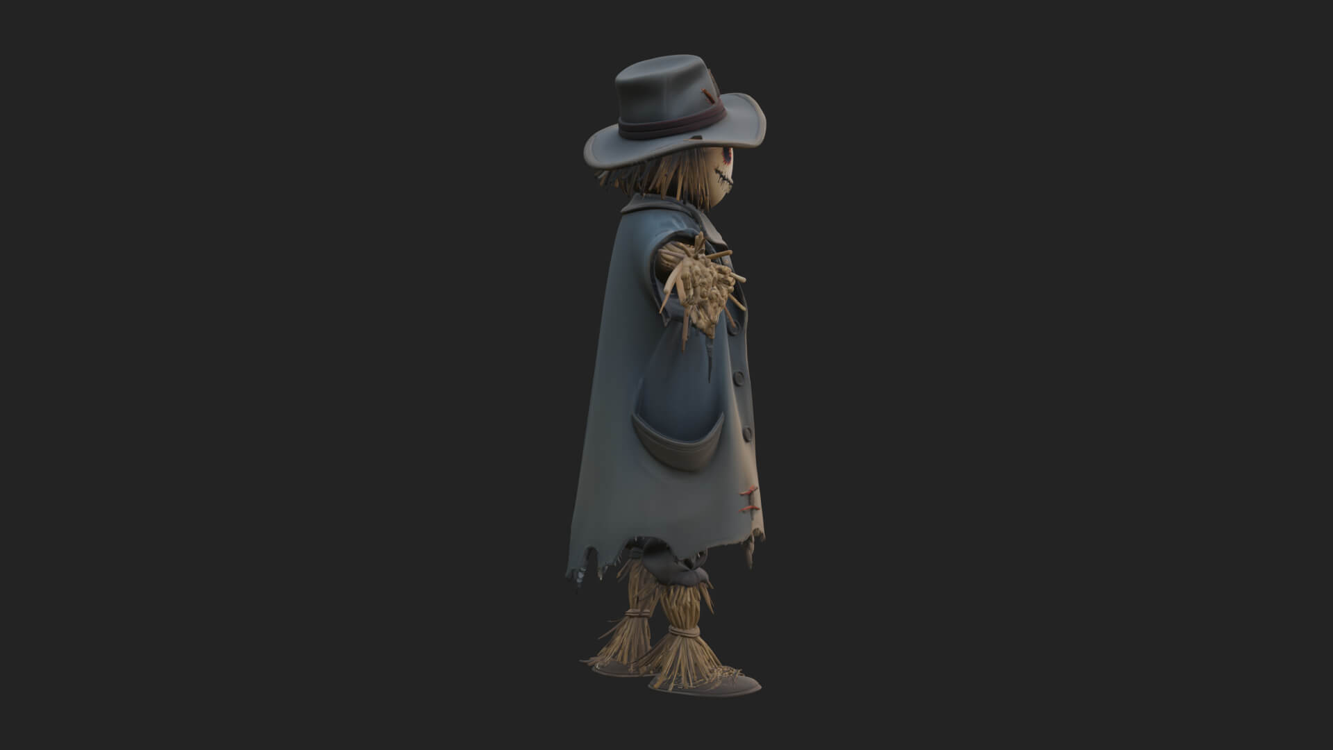 Pumpkin Scarecrow Statue Design 19 3D Print Model 3D Model