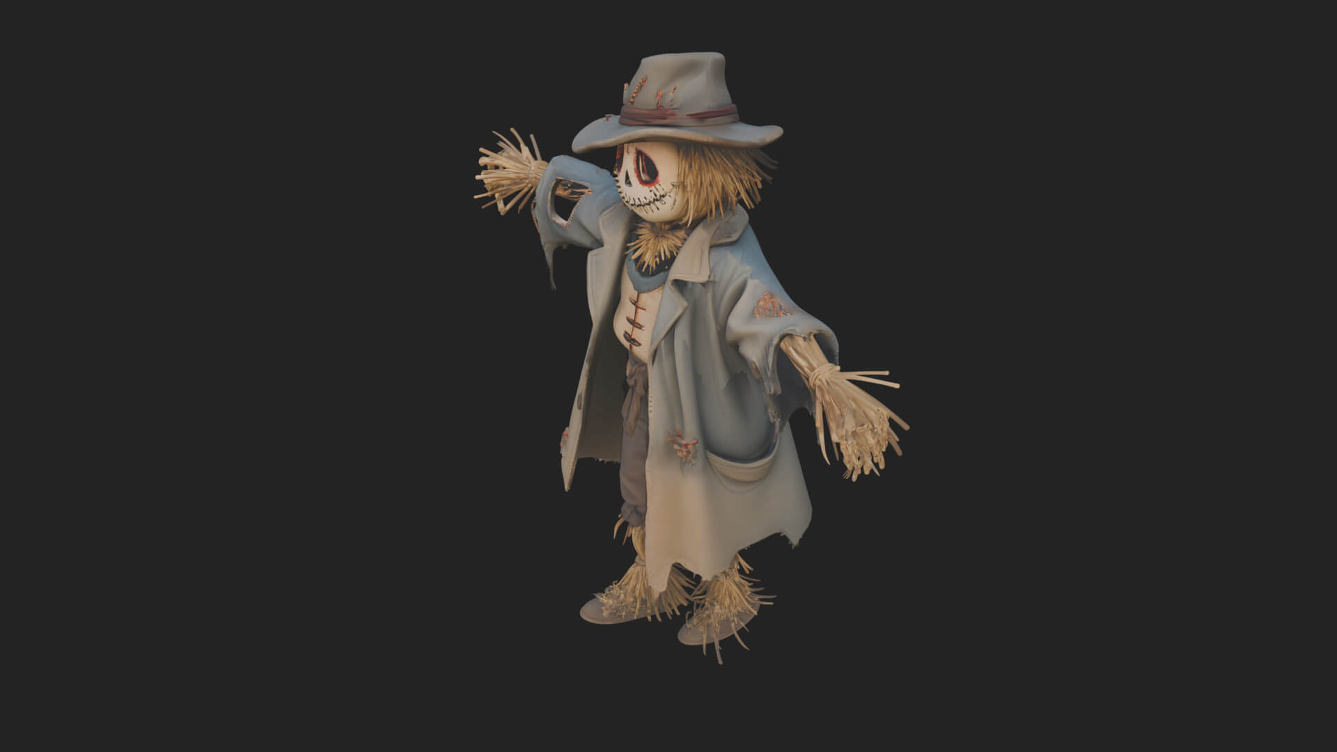 Pumpkin Scarecrow Statue Design 19 3D Print Model 3D Model