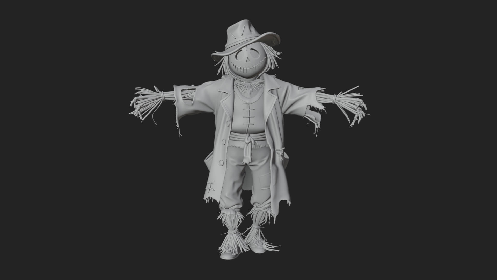 Pumpkin Scarecrow Statue Design 19 3D Print Model 3D Model