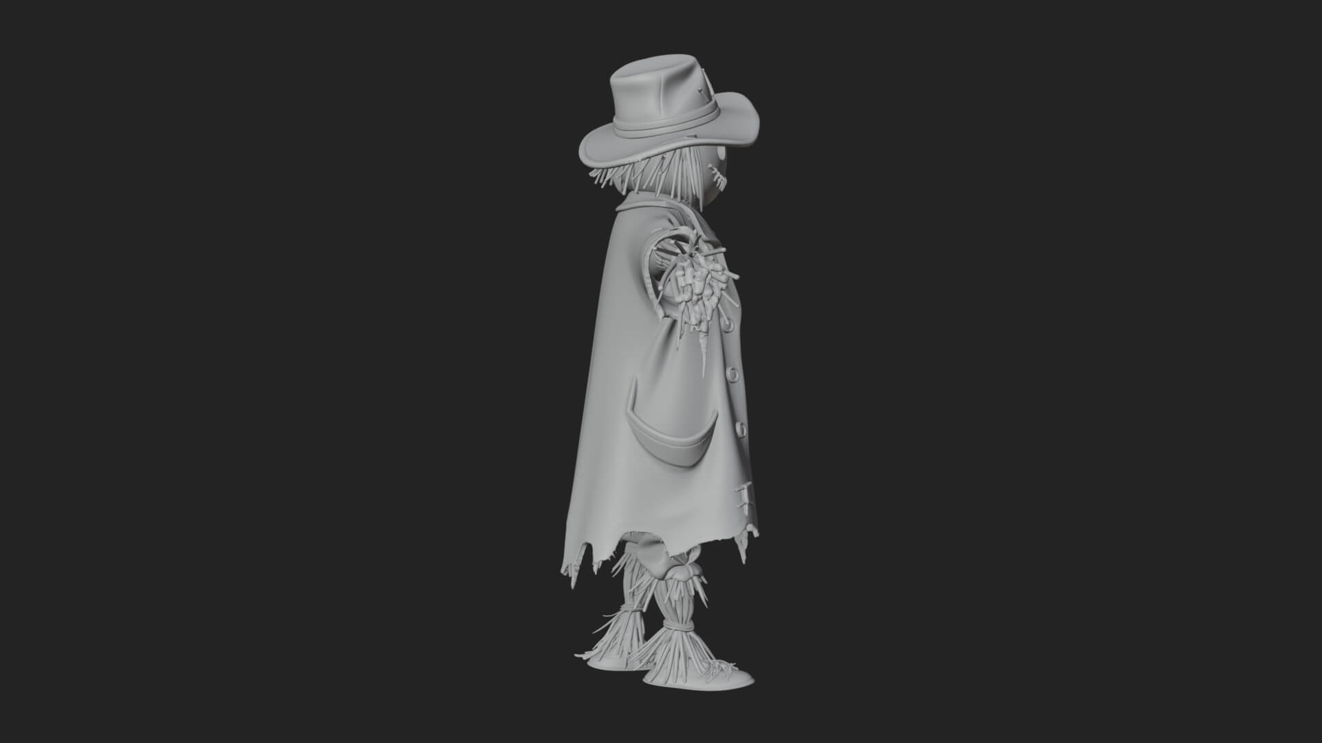 Pumpkin Scarecrow Statue Design 19 3D Print Model 3D Model