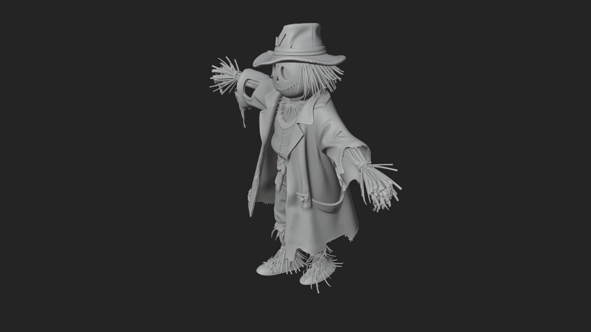 Pumpkin Scarecrow Statue Design 19 3D Print Model 3D Model