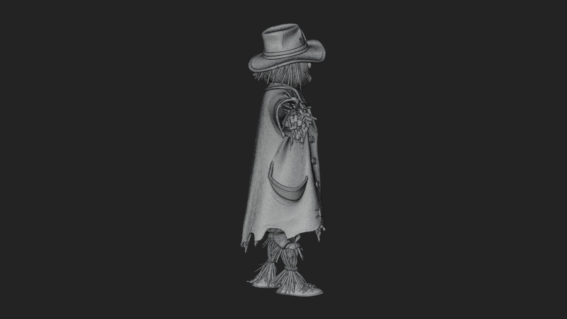 Pumpkin Scarecrow Statue Design 19 3D Print Model 3D Model