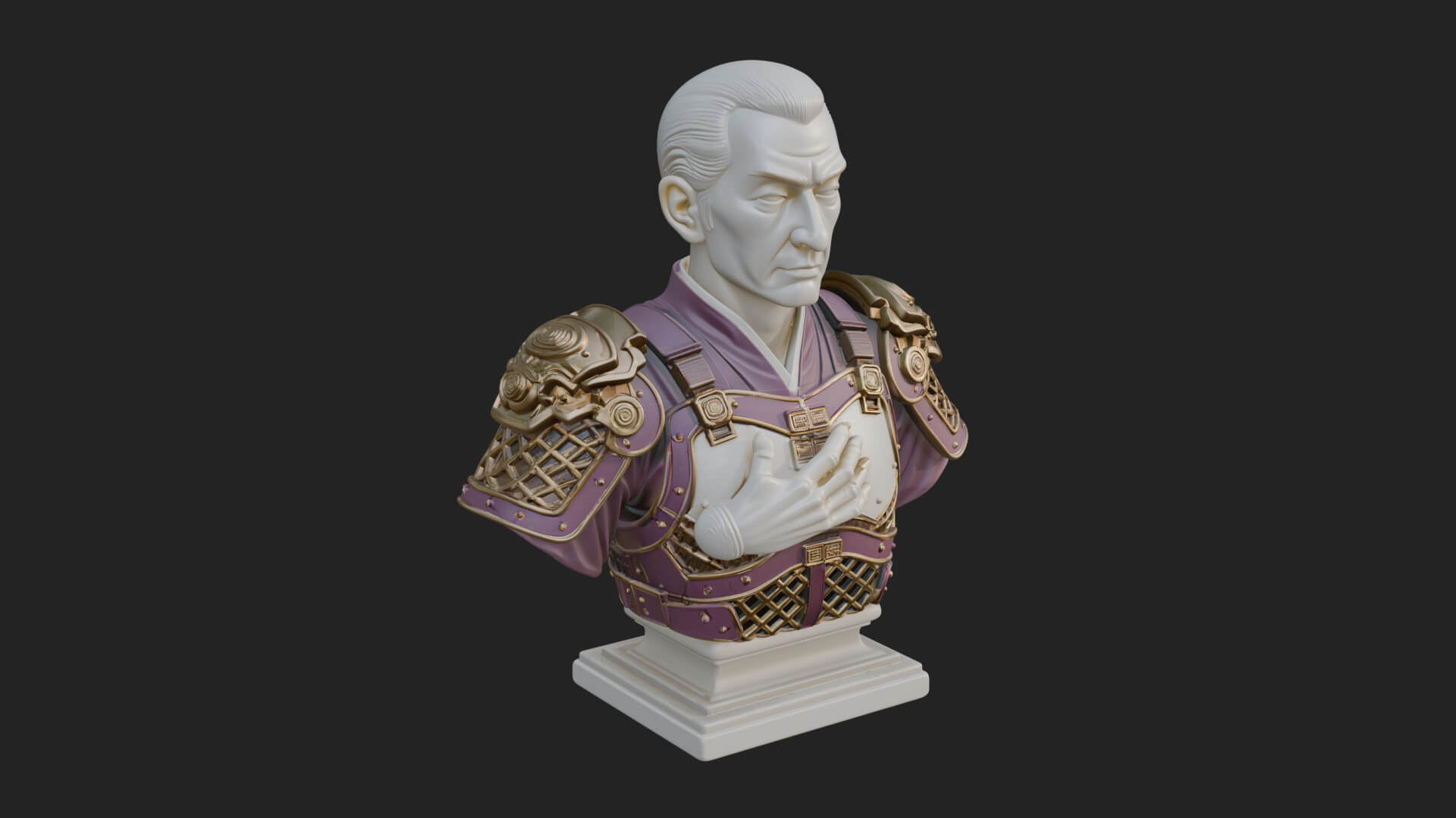 Purple Armor Elder Bust Design 1 3D Print Model 3D Model