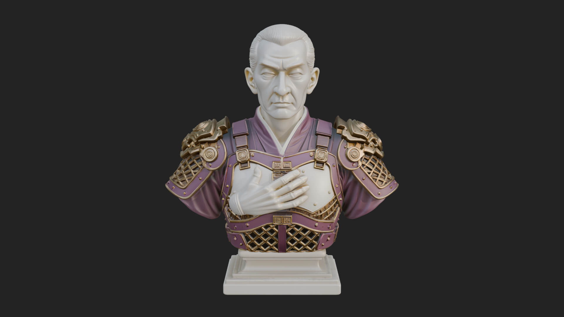 Purple Armor Elder Bust Design 1 3D Print Model 3D Model