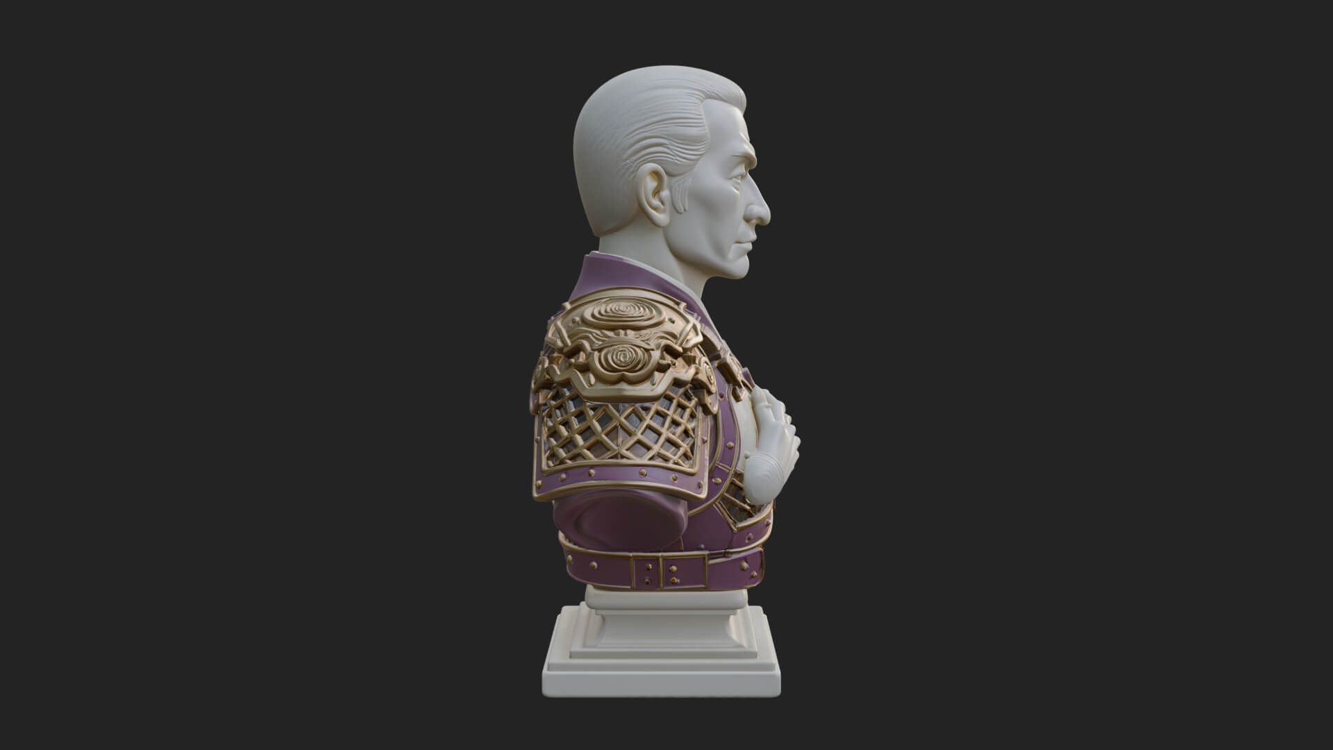 Purple Armor Elder Bust Design 1 3D Print Model 3D Model