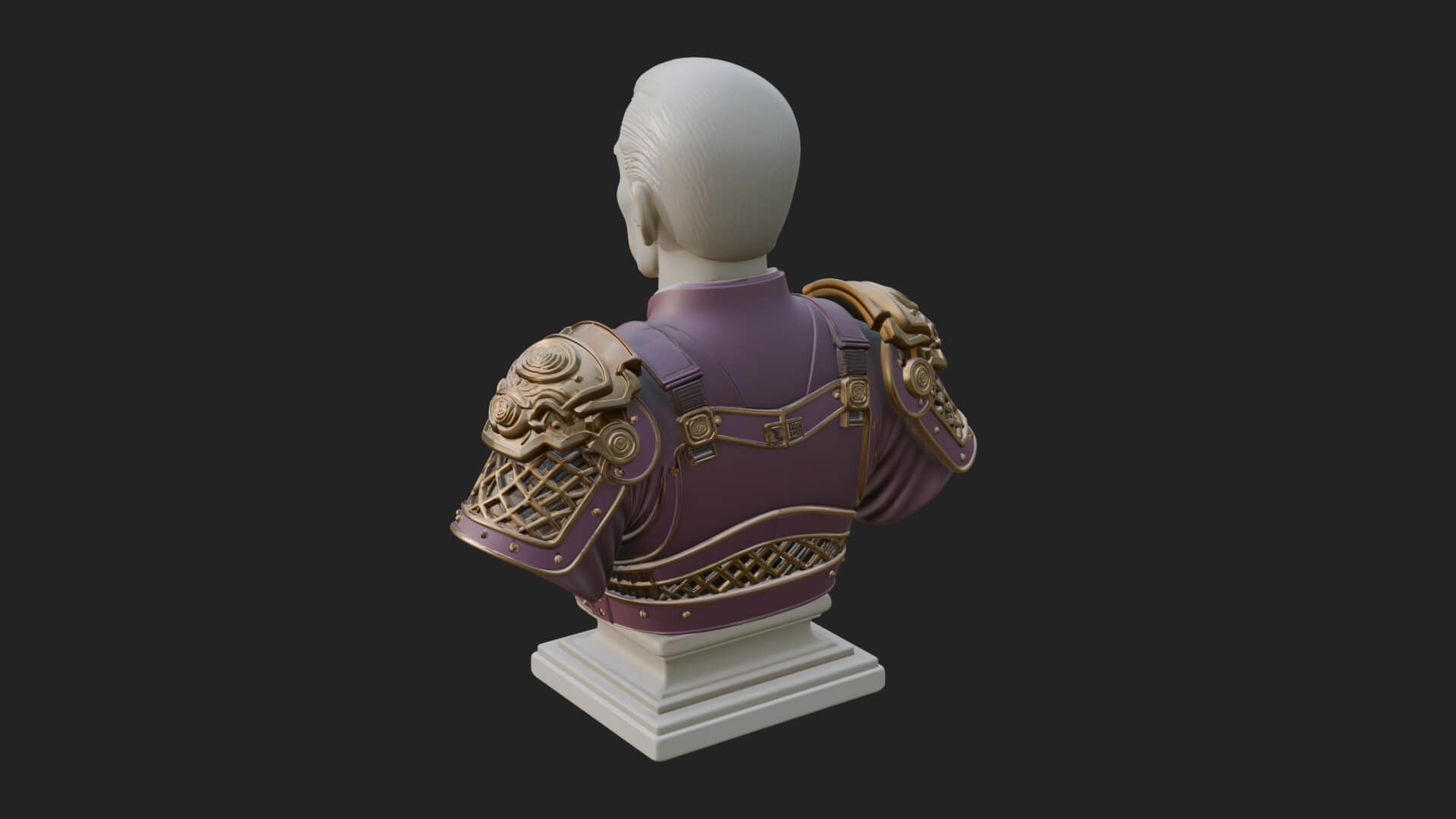 Purple Armor Elder Bust Design 1 3D Print Model 3D Model