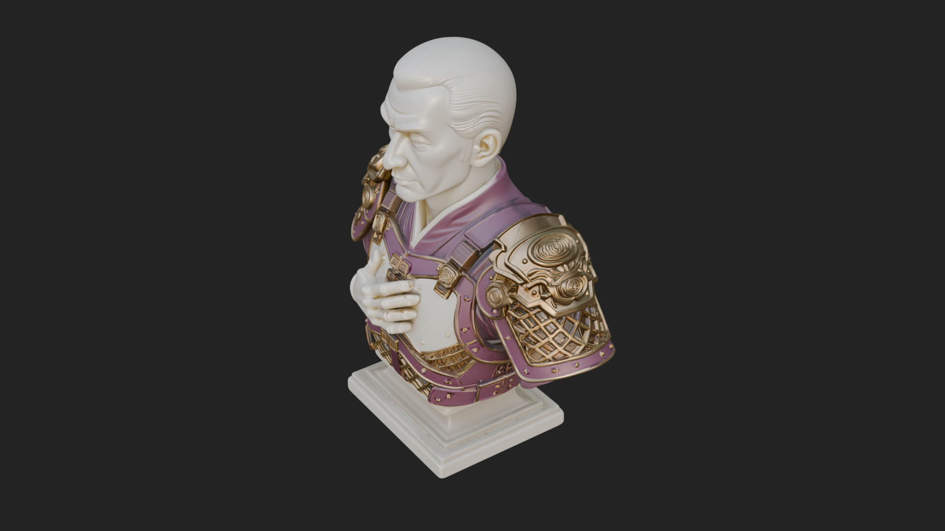 Purple Armor Elder Bust Design 1 3D Print Model 3D Model