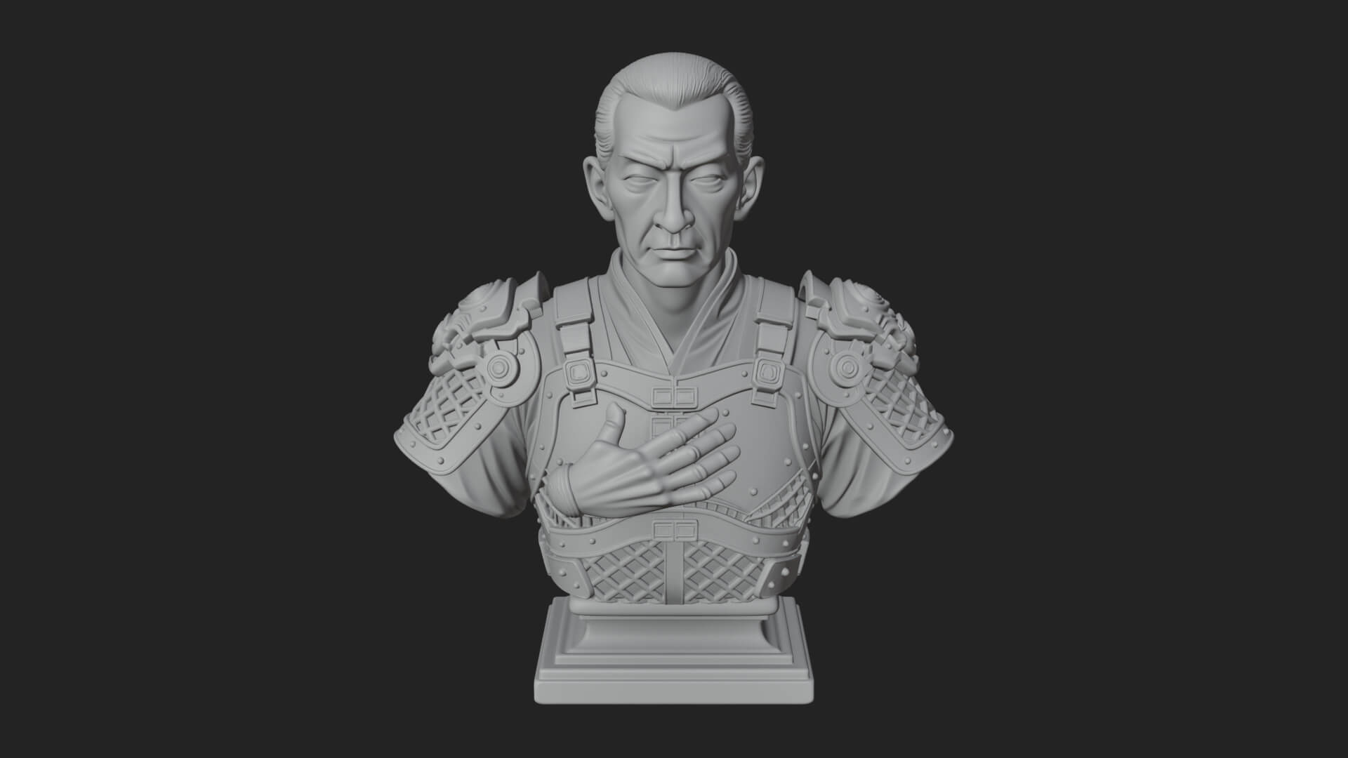 Purple Armor Elder Bust Design 1 3D Print Model 3D Model