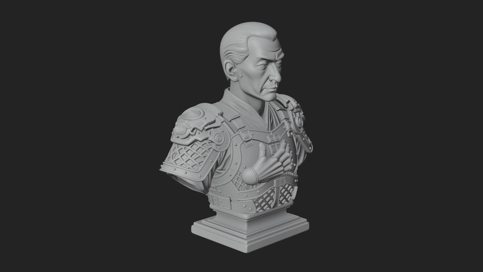 Purple Armor Elder Bust Design 1 3D Print Model 3D Model