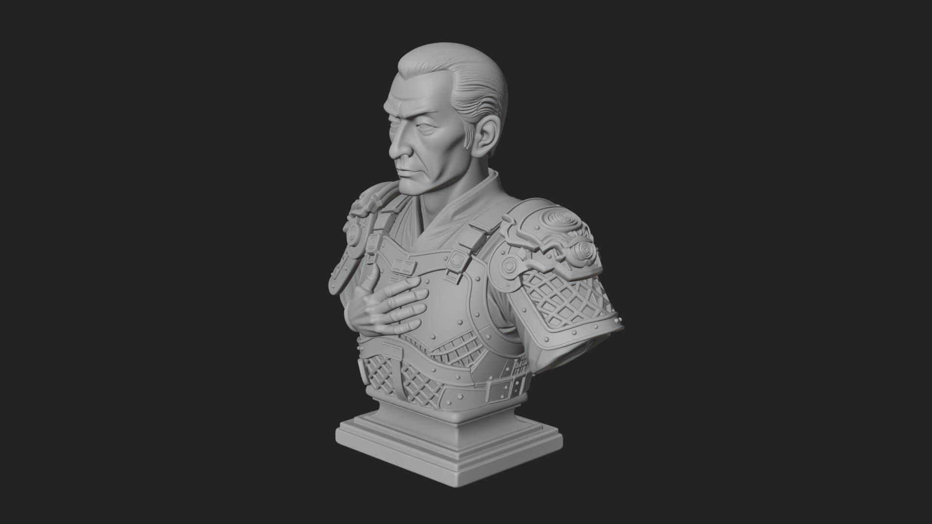 Purple Armor Elder Bust Design 1 3D Print Model 3D Model