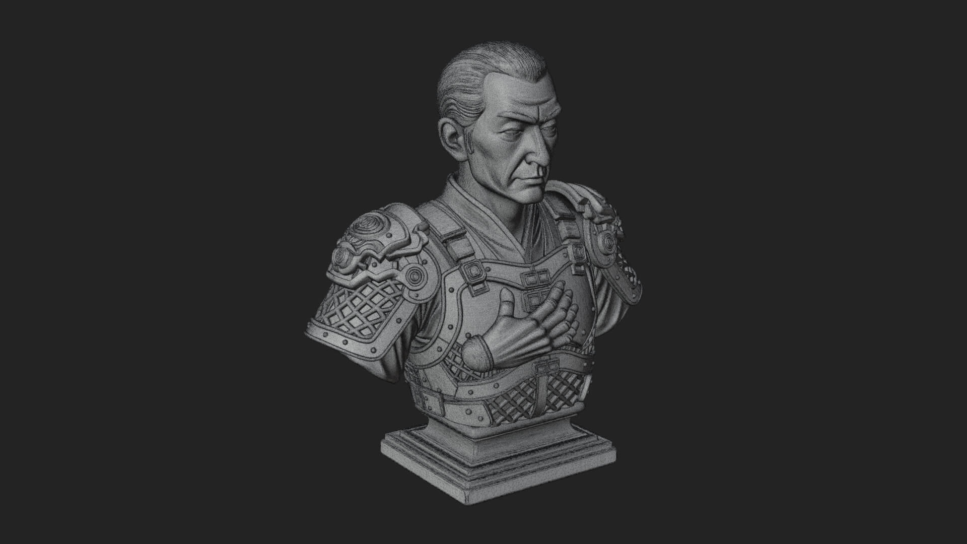 Purple Armor Elder Bust Design 1 3D Print Model 3D Model