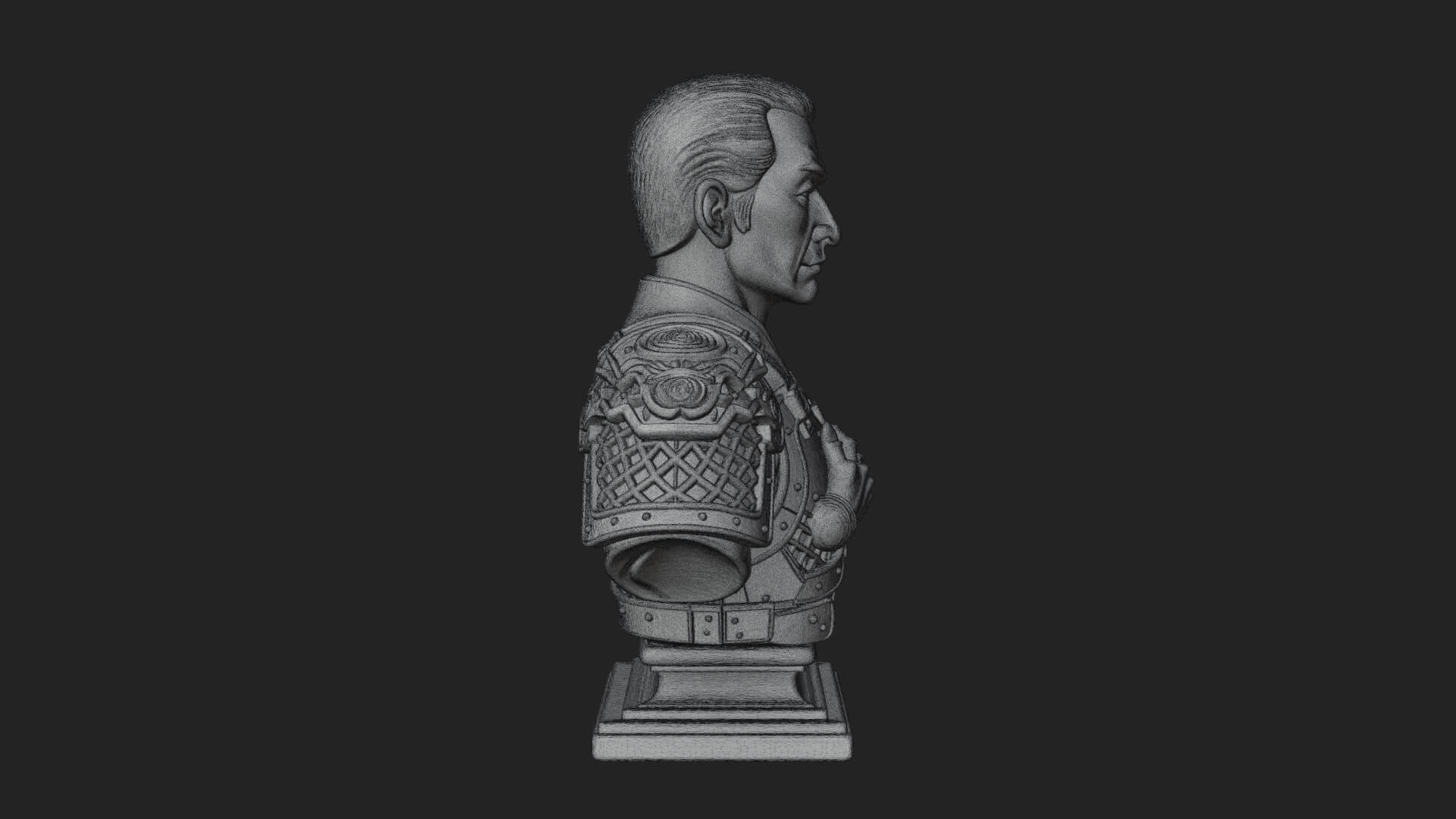 Purple Armor Elder Bust Design 1 3D Print Model 3D Model
