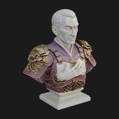 Purple Armor Elder Bust Design 1 3D Print Model