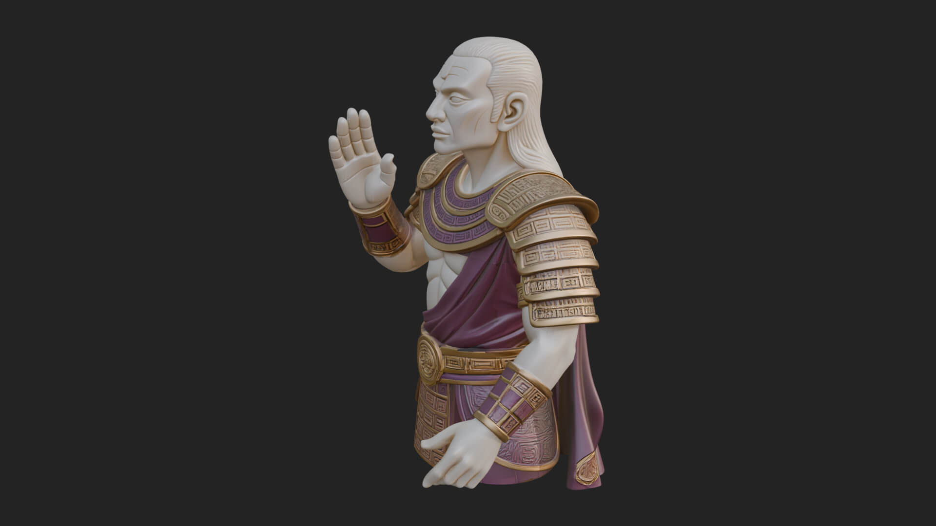 Purple Armor Elder Bust Design 10 3D Print Model 3D Model