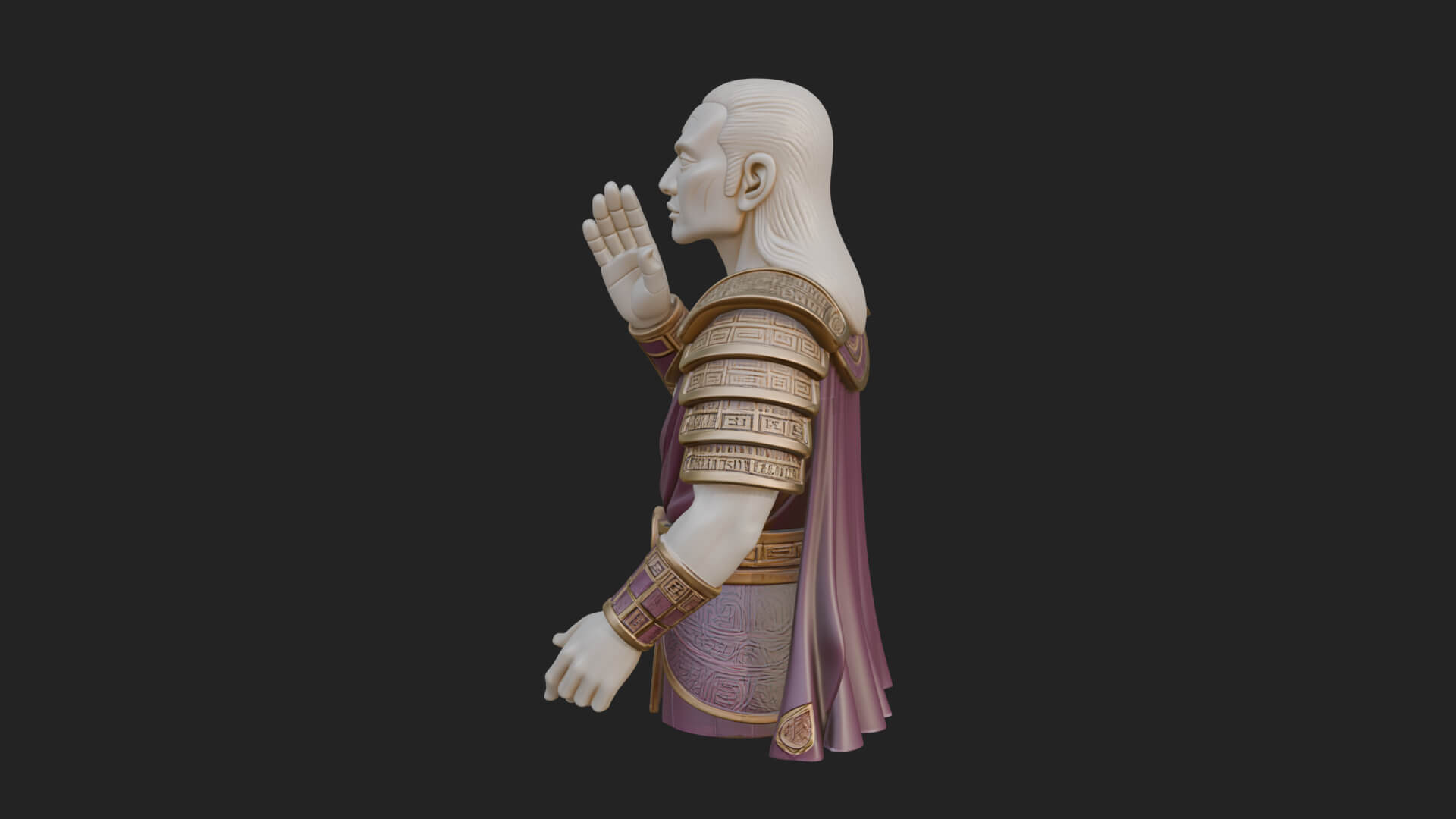 Purple Armor Elder Bust Design 10 3D Print Model 3D Model