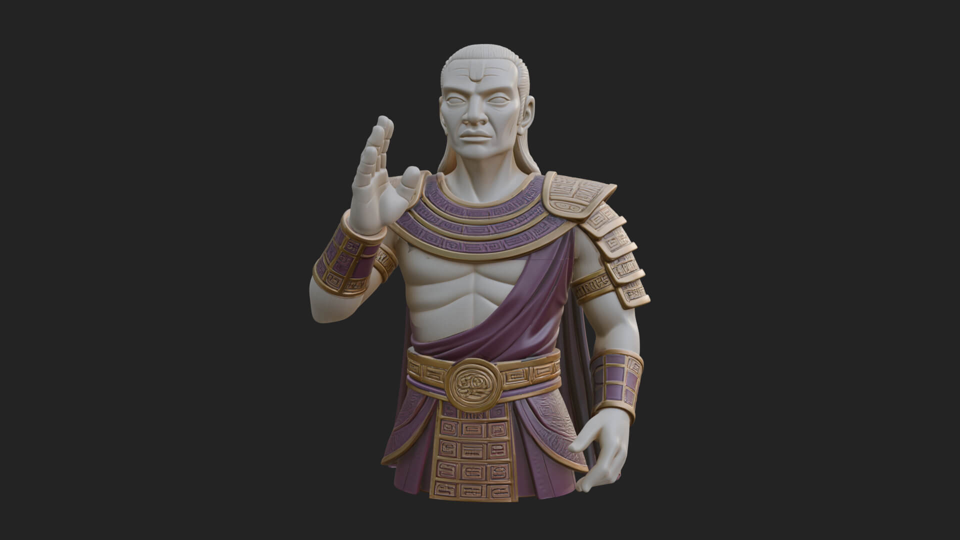 Purple Armor Elder Bust Design 10 3D Print Model 3D Model