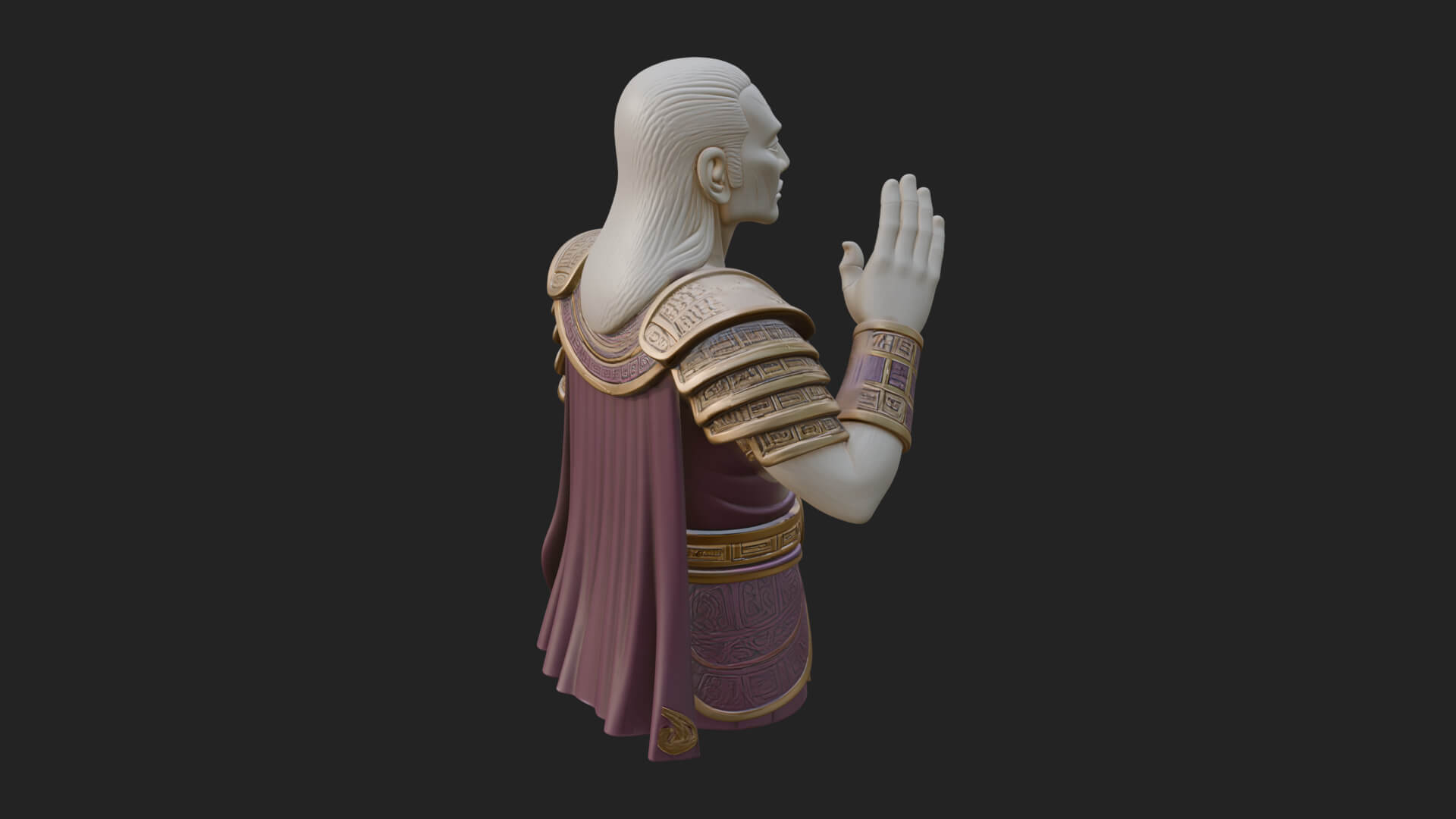 Purple Armor Elder Bust Design 10 3D Print Model 3D Model