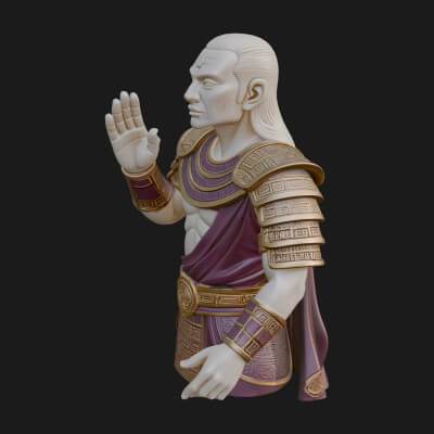 Purple Armor Elder Bust Design 10 3D Print Model