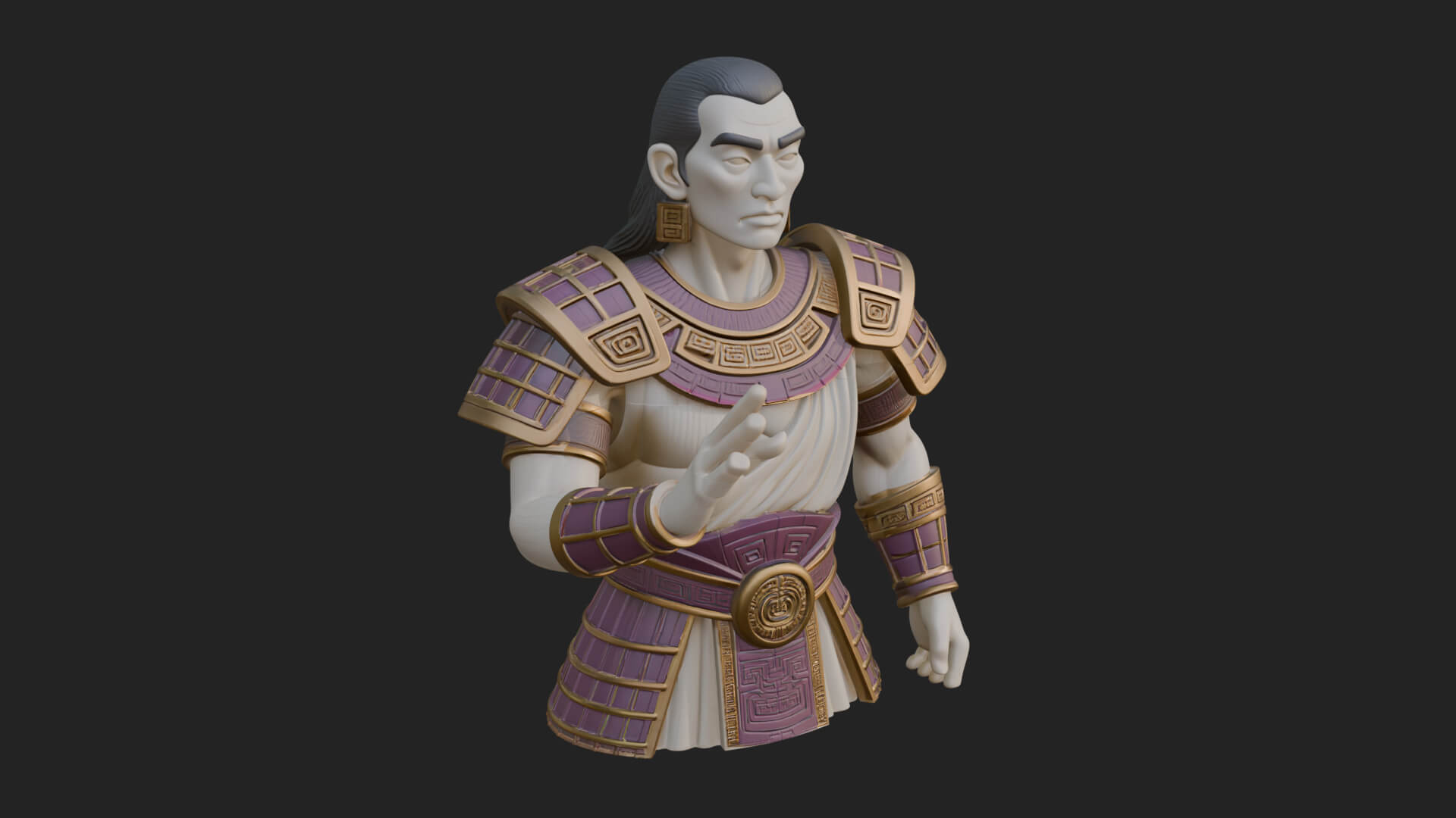 Purple Armor Elder Bust Design 11 3D Print Model 3D Model
