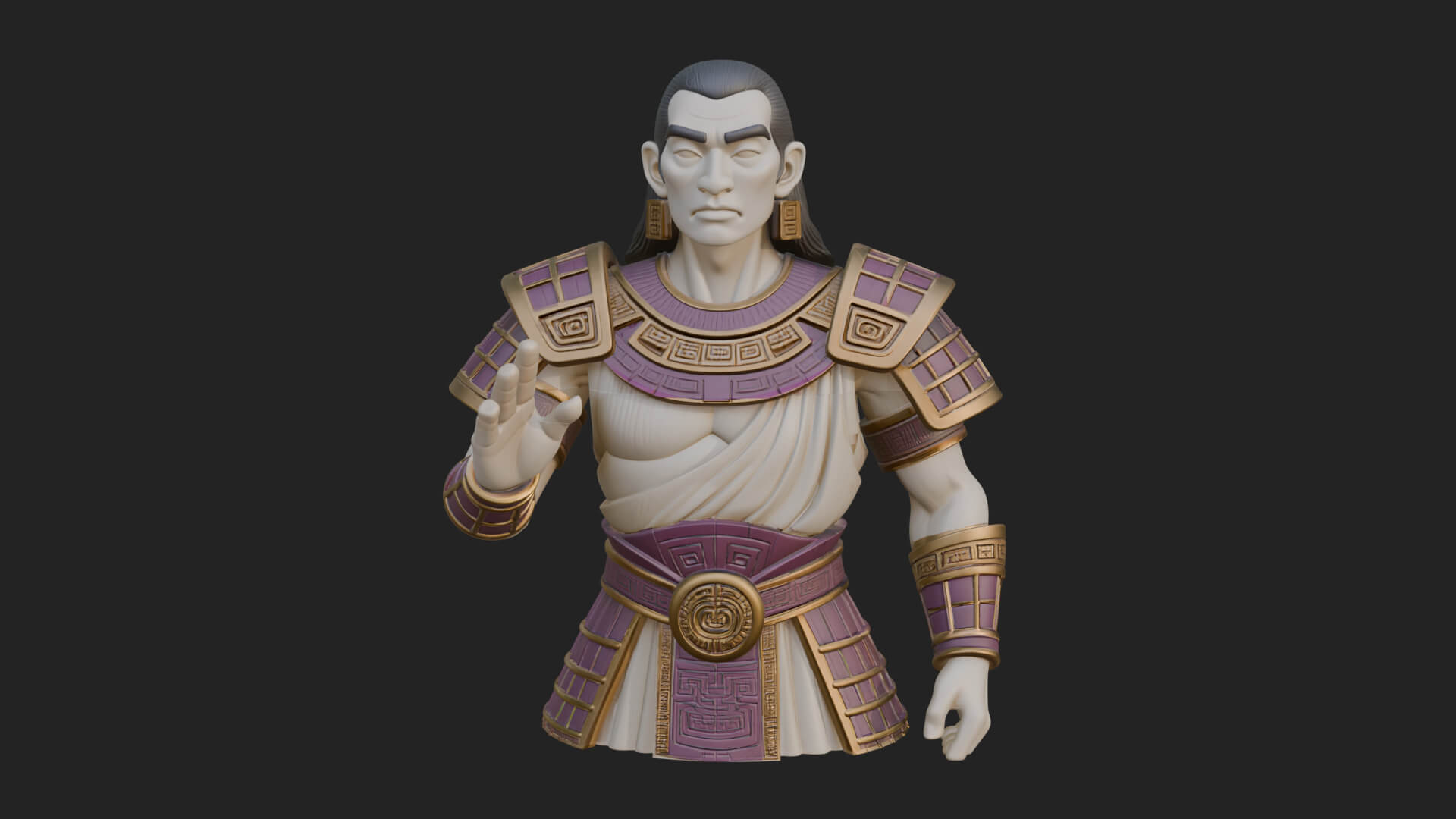 Purple Armor Elder Bust Design 11 3D Print Model 3D Model