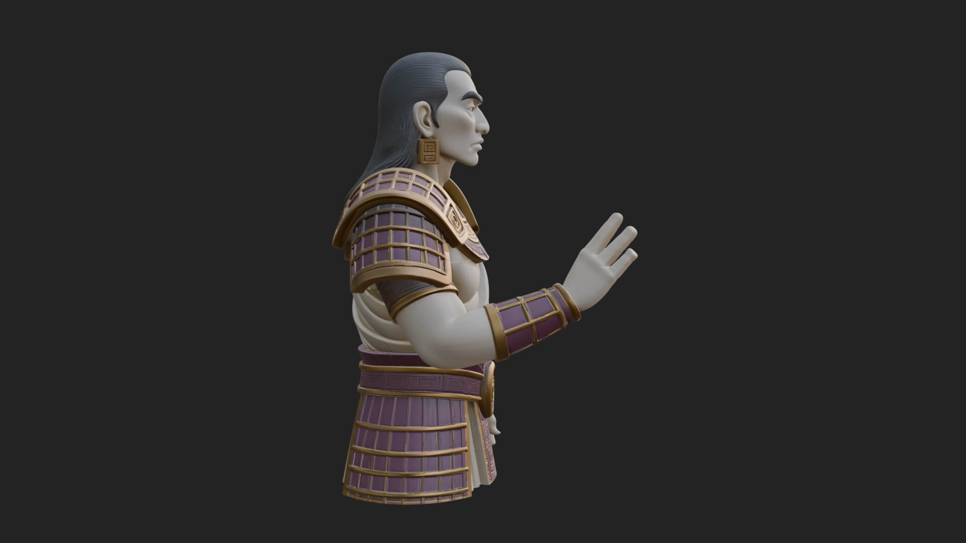 Purple Armor Elder Bust Design 11 3D Print Model 3D Model