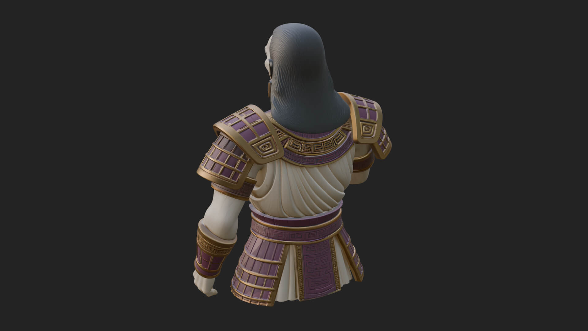 Purple Armor Elder Bust Design 11 3D Print Model 3D Model