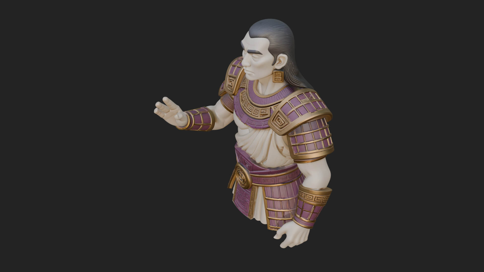 Purple Armor Elder Bust Design 11 3D Print Model 3D Model